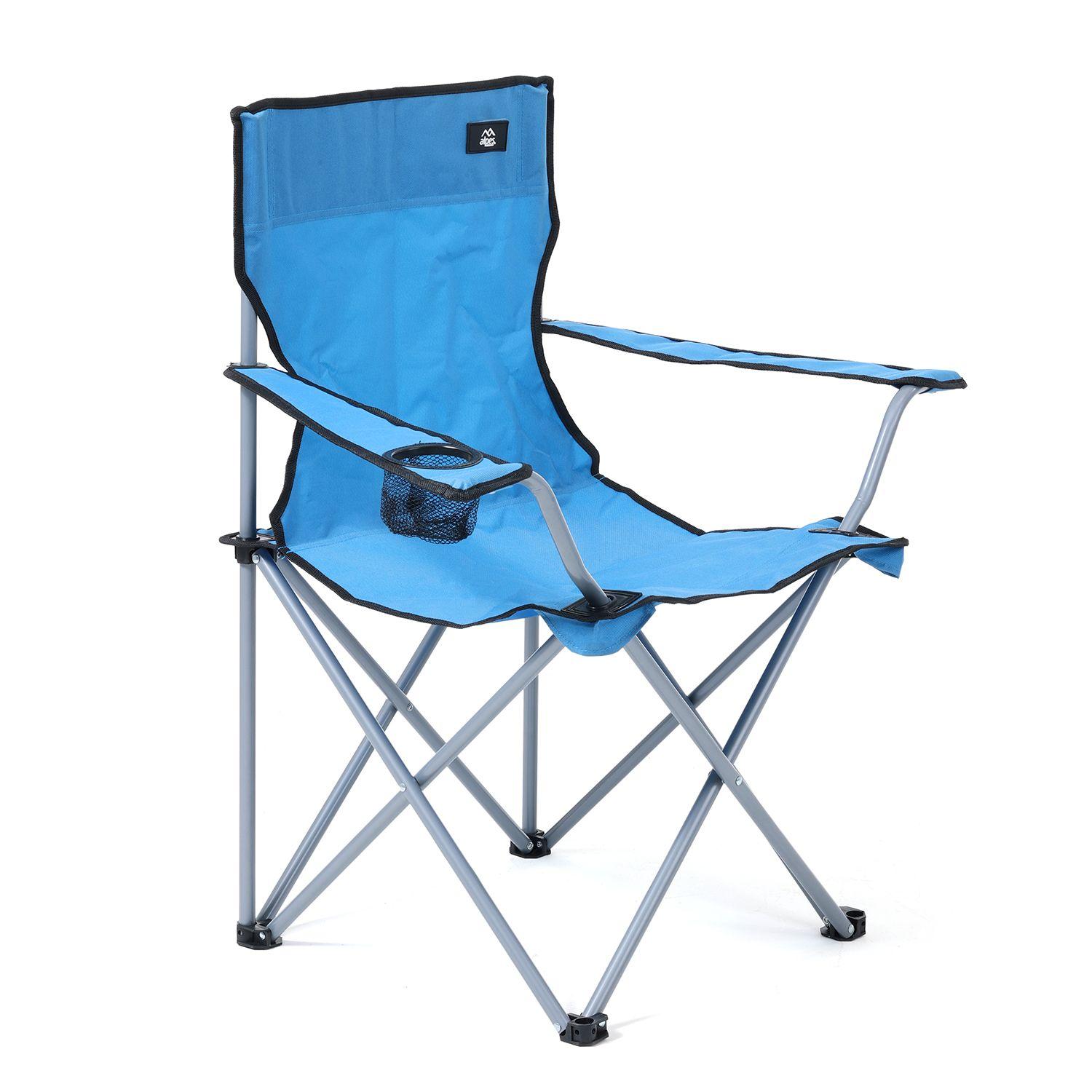Silla de Camping con Apoyabrazos Azul-5
