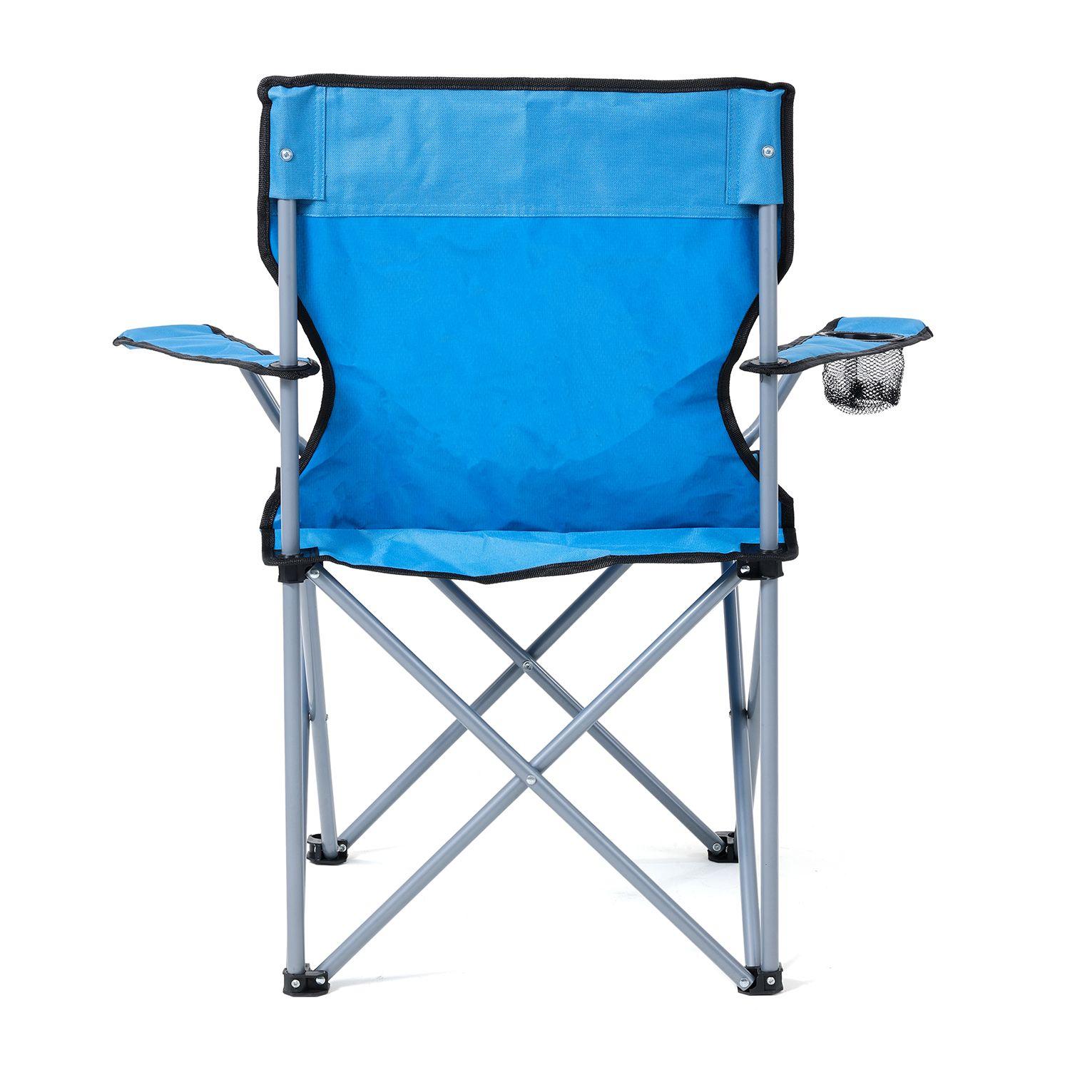 Silla de Camping con Apoyabrazos Azul-3