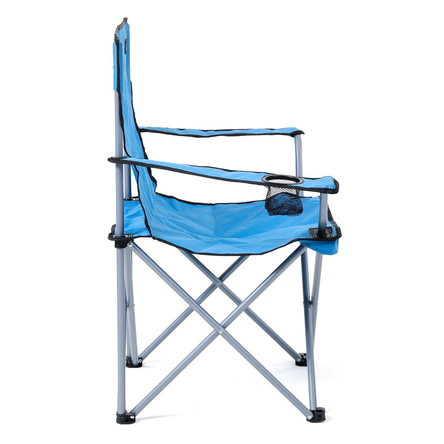 Silla de Camping con Apoyabrazos Azul-4