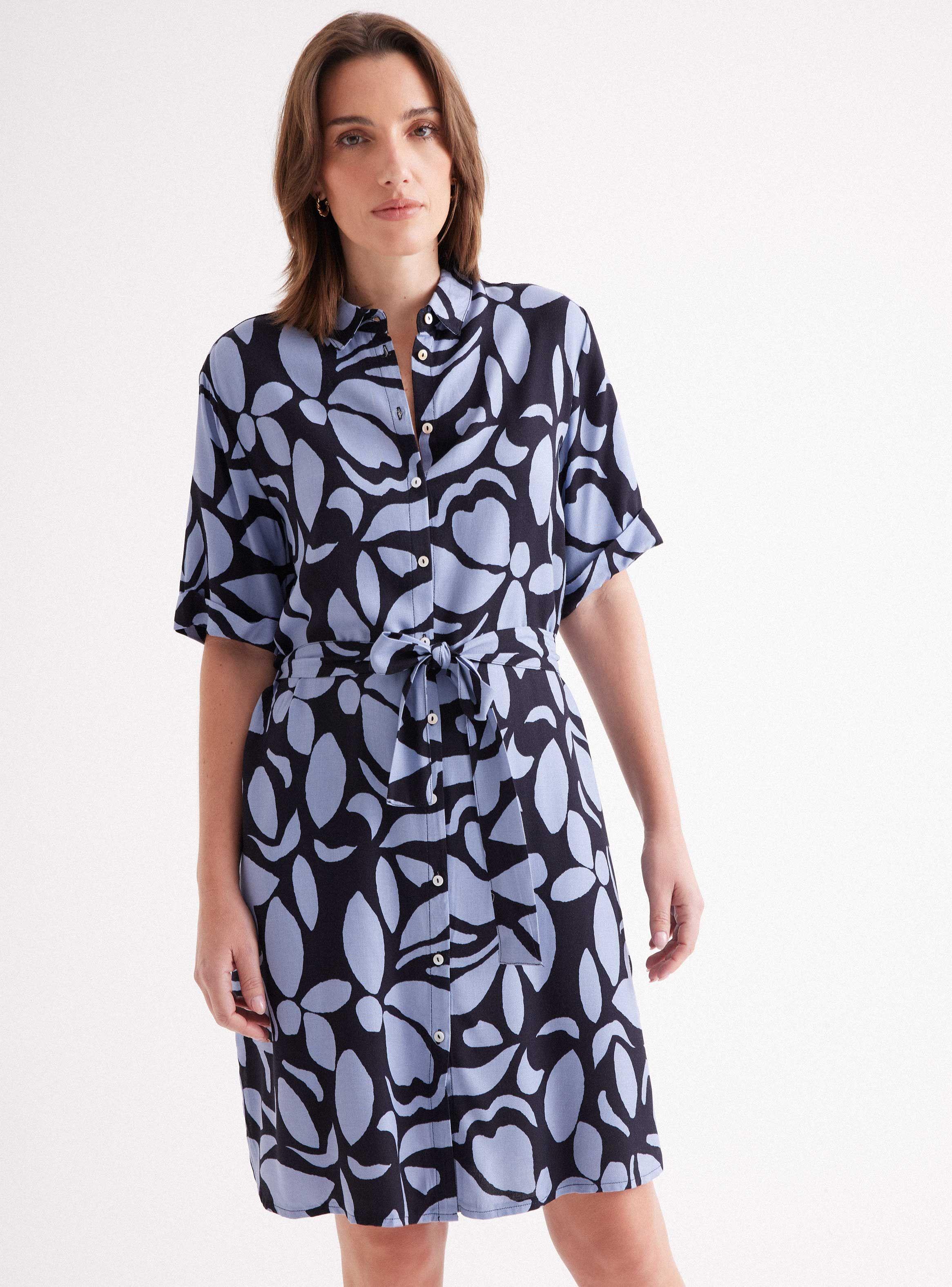 Vestido Camisero con Cinturón Lazo-0