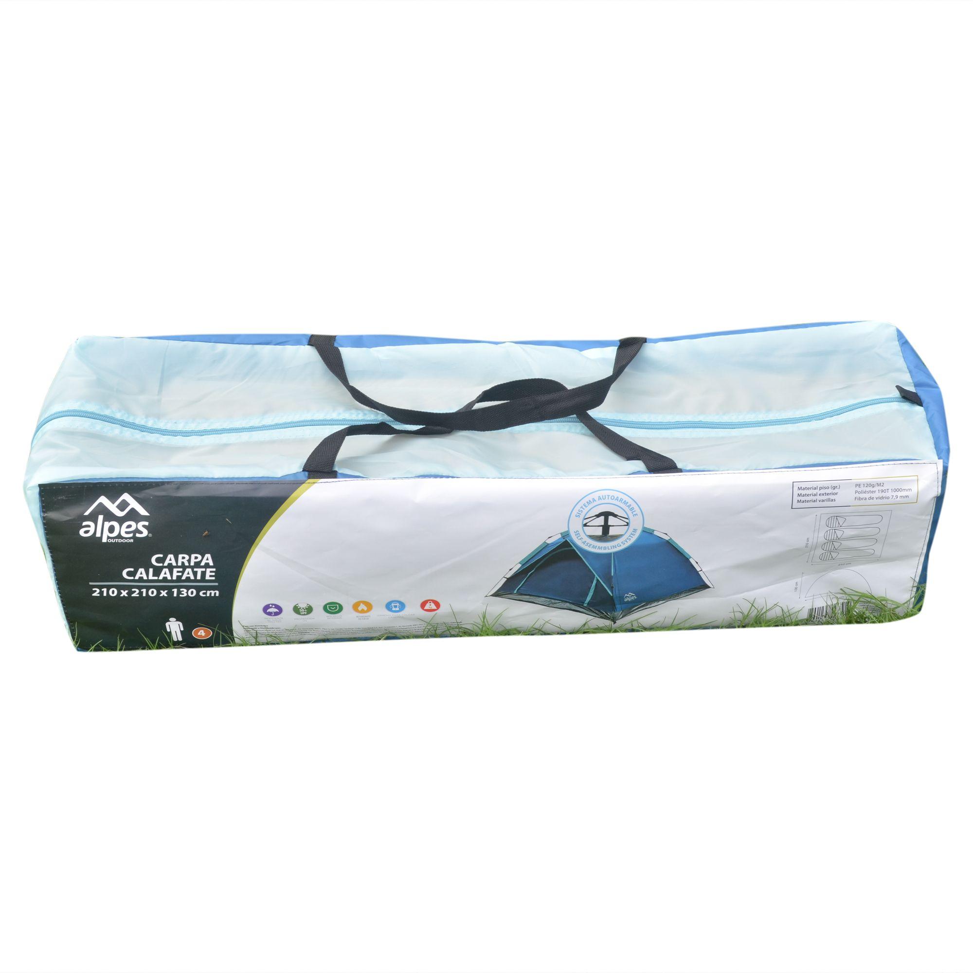 Carpa 4P Autoarmable Calafate 210 x 210 x 130 cm Azul-3