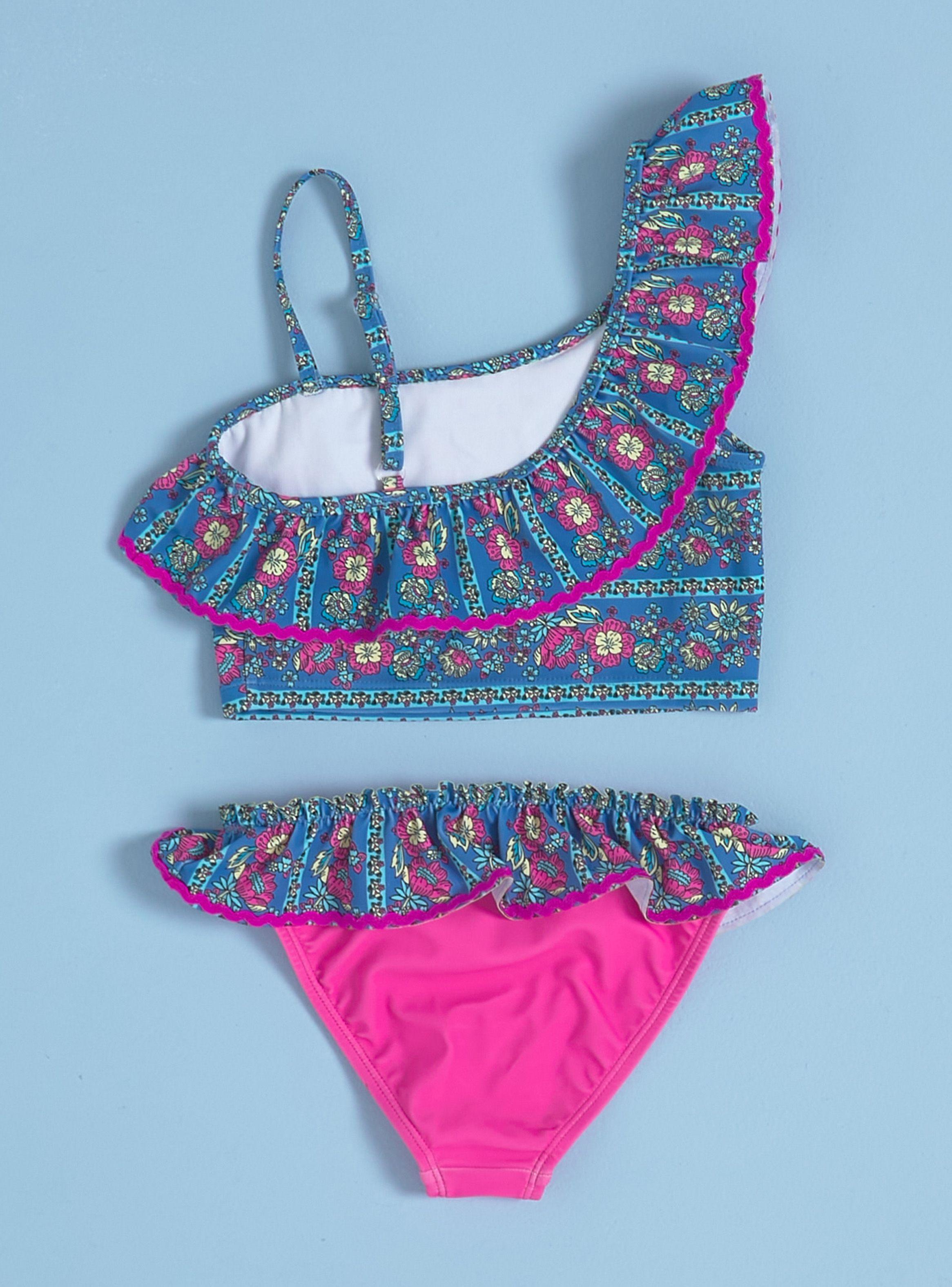Bikini Traje de Baño Bikini con Volante-3