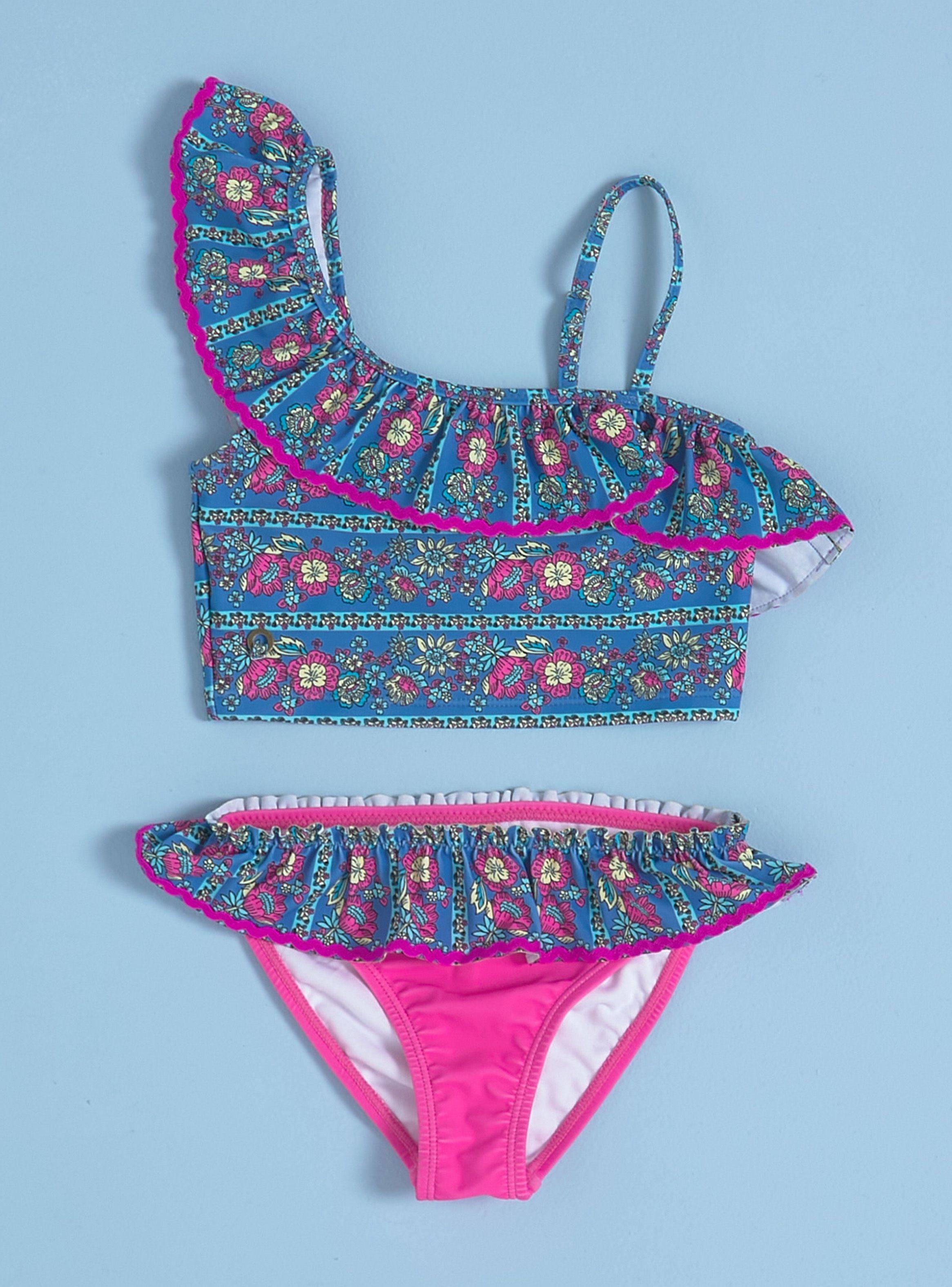 Bikini Traje de Baño Bikini con Volante-2