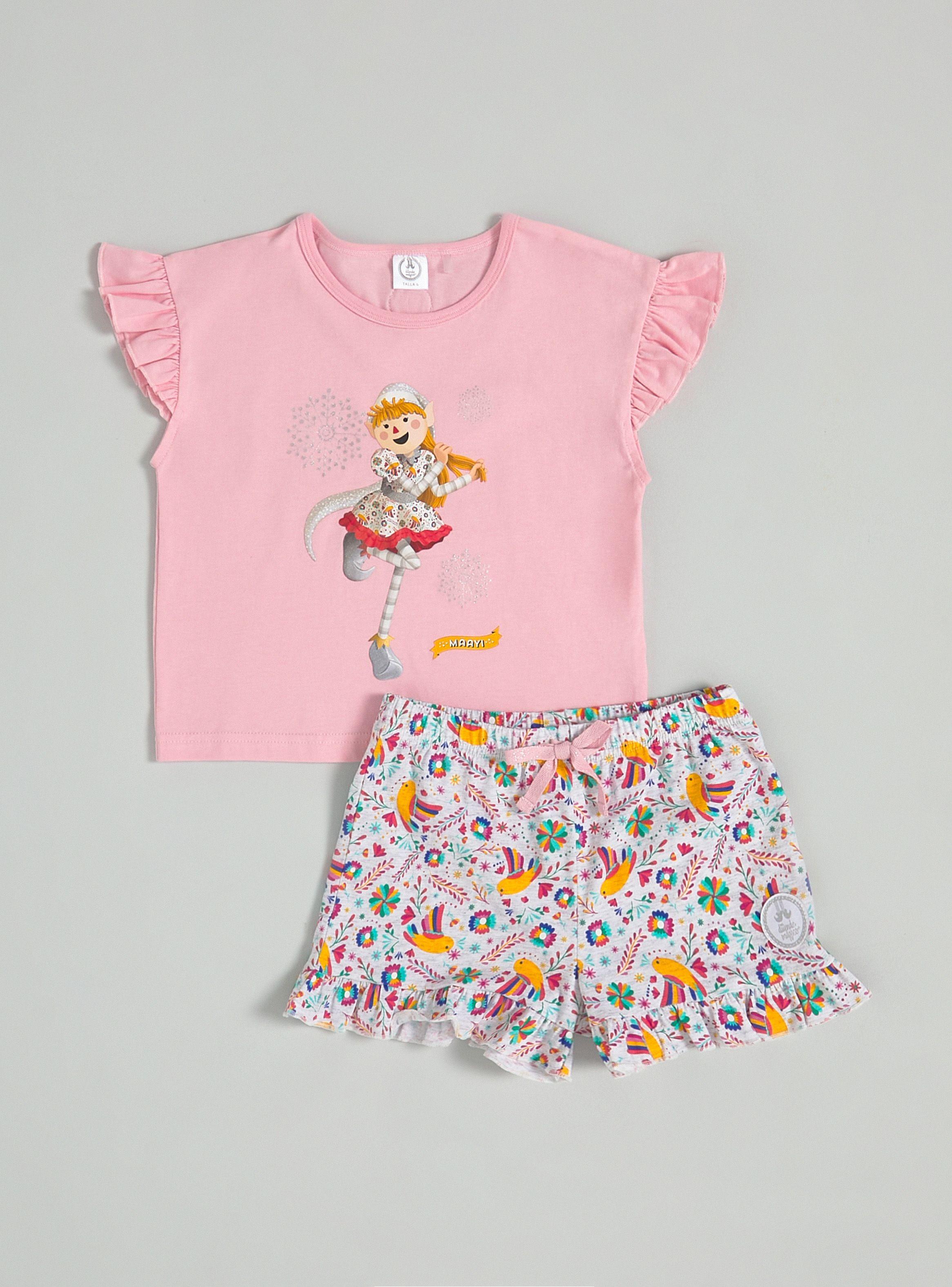 Pijama Corto Vuelos en las Manga Estampado-0