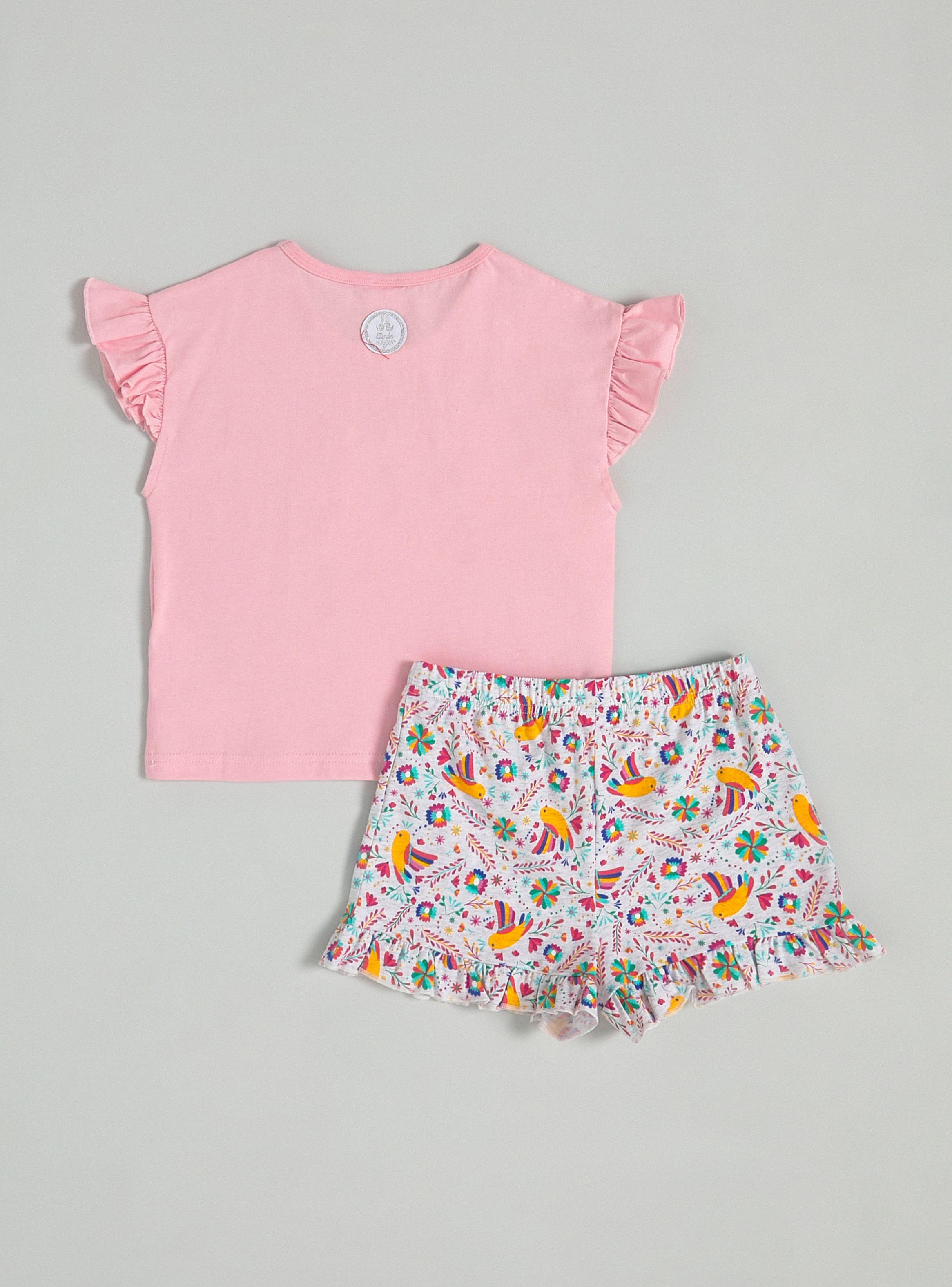 Pijama Corto Vuelos en las Manga Estampado-1