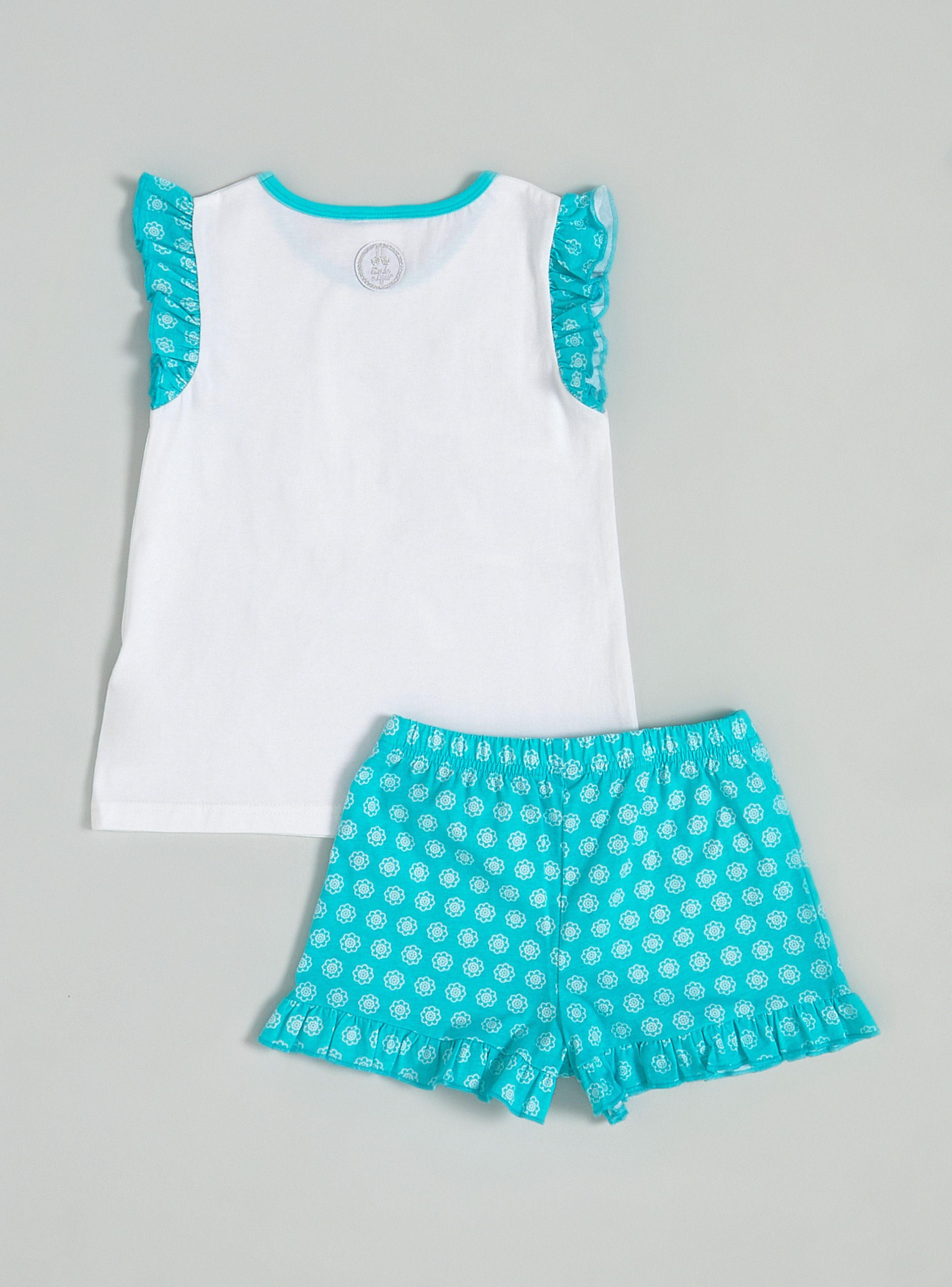 Pijama Corto Estampado con Glitter Duende, Vuelos-1