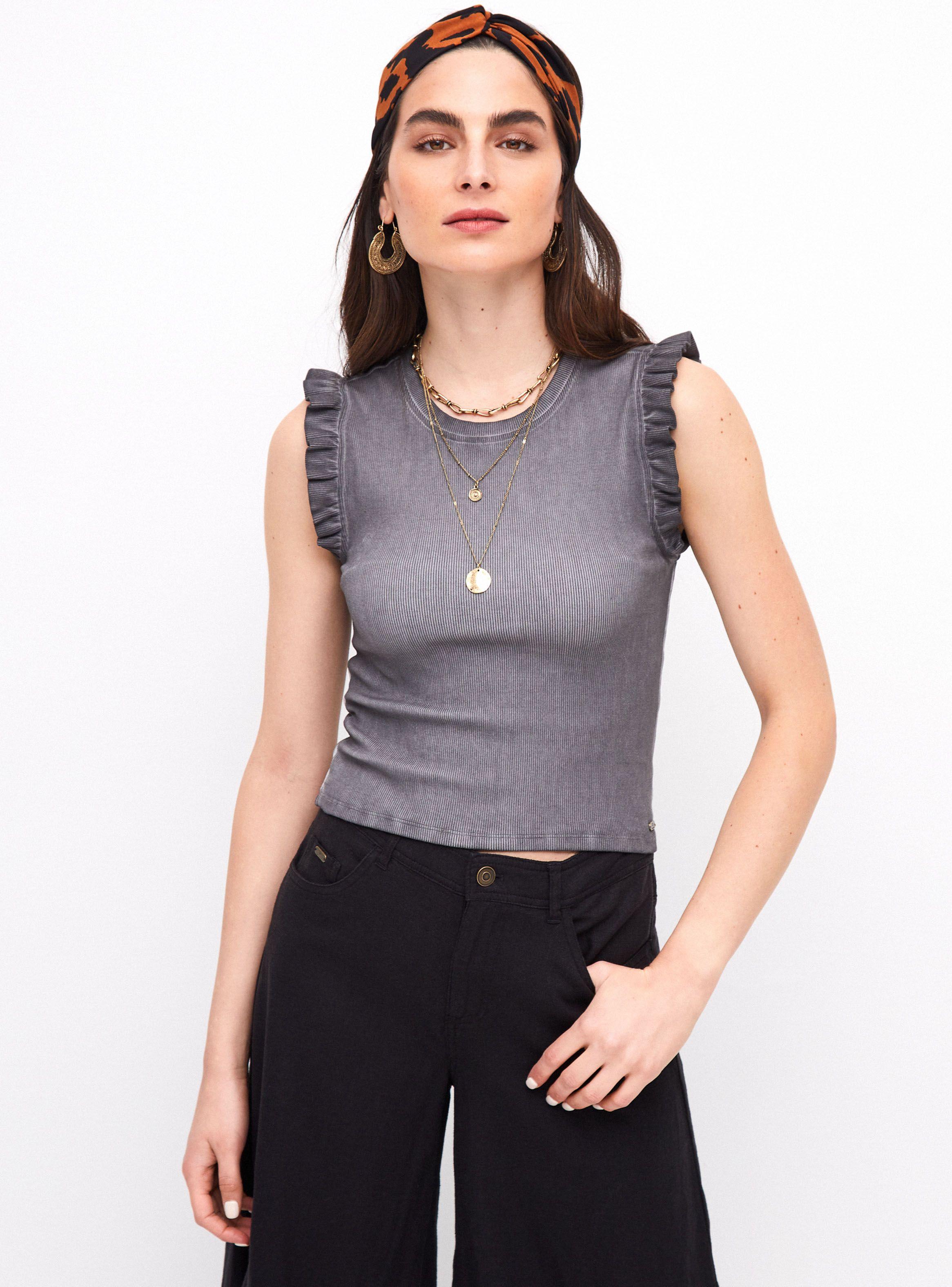 Polera Rib Manga con Vuelos-0