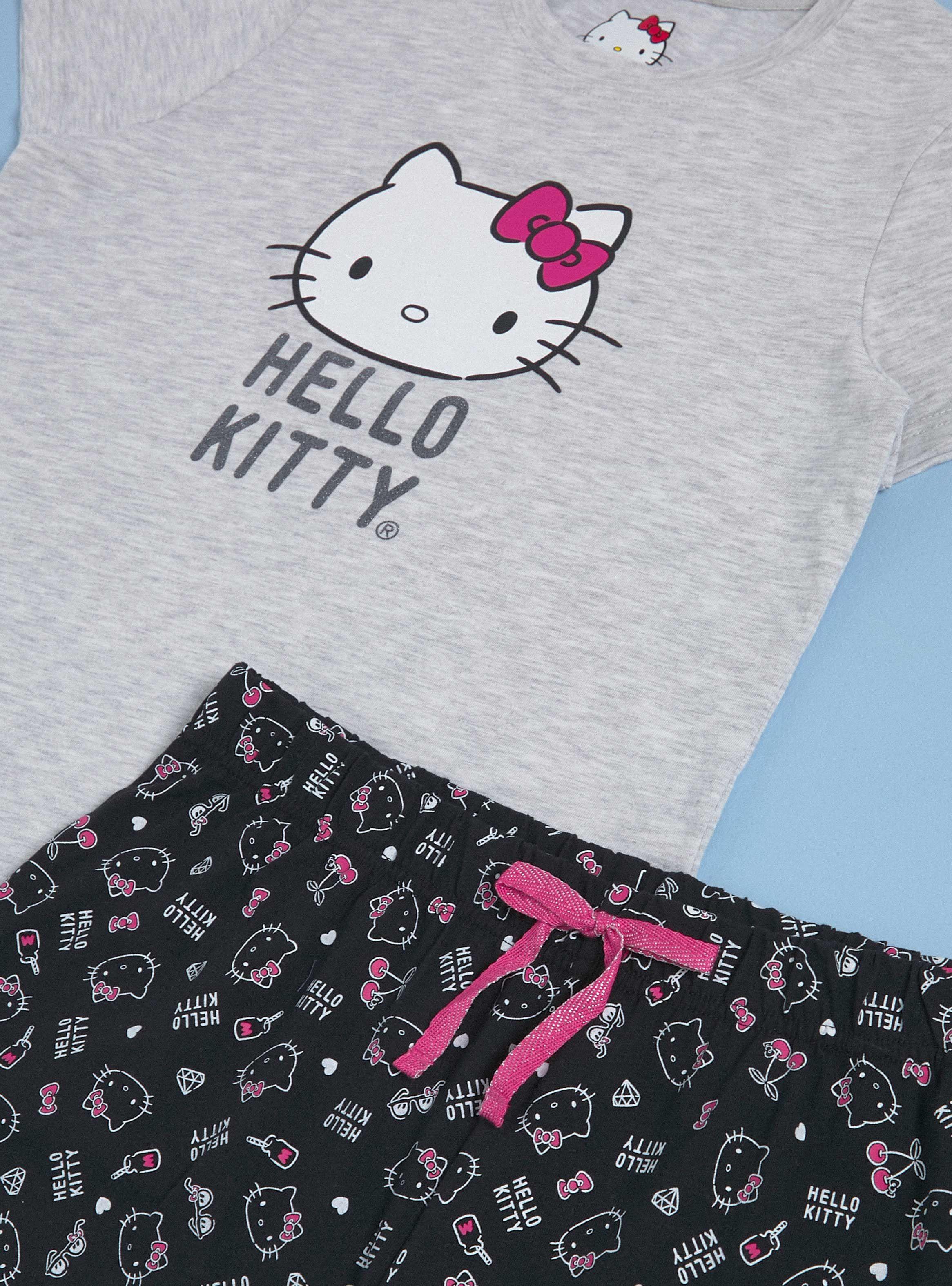 Pijama Corto Estampado Glitter Kitty-2