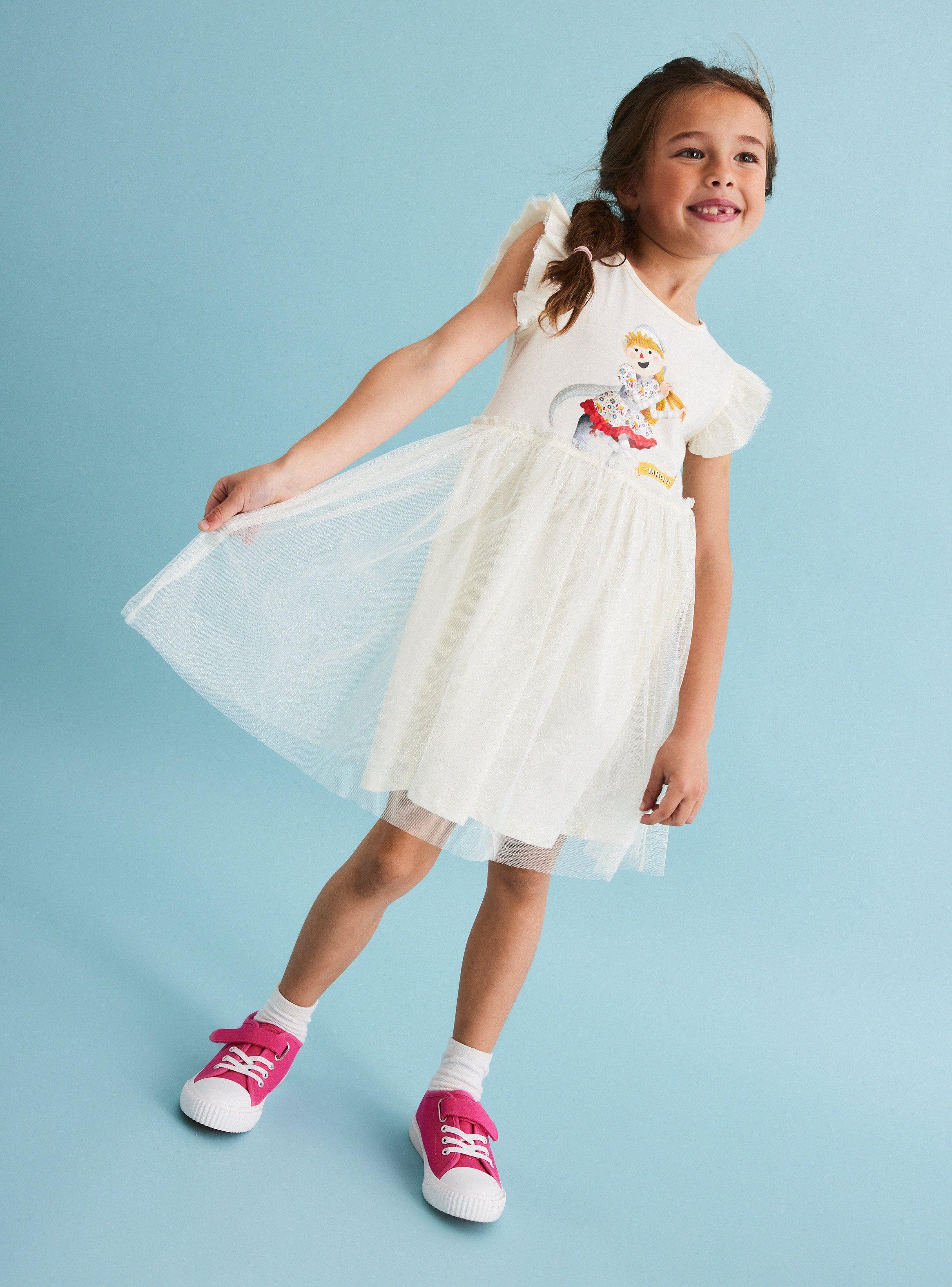 Vestido con Tul y Folia Niña Silver y Maayi-0