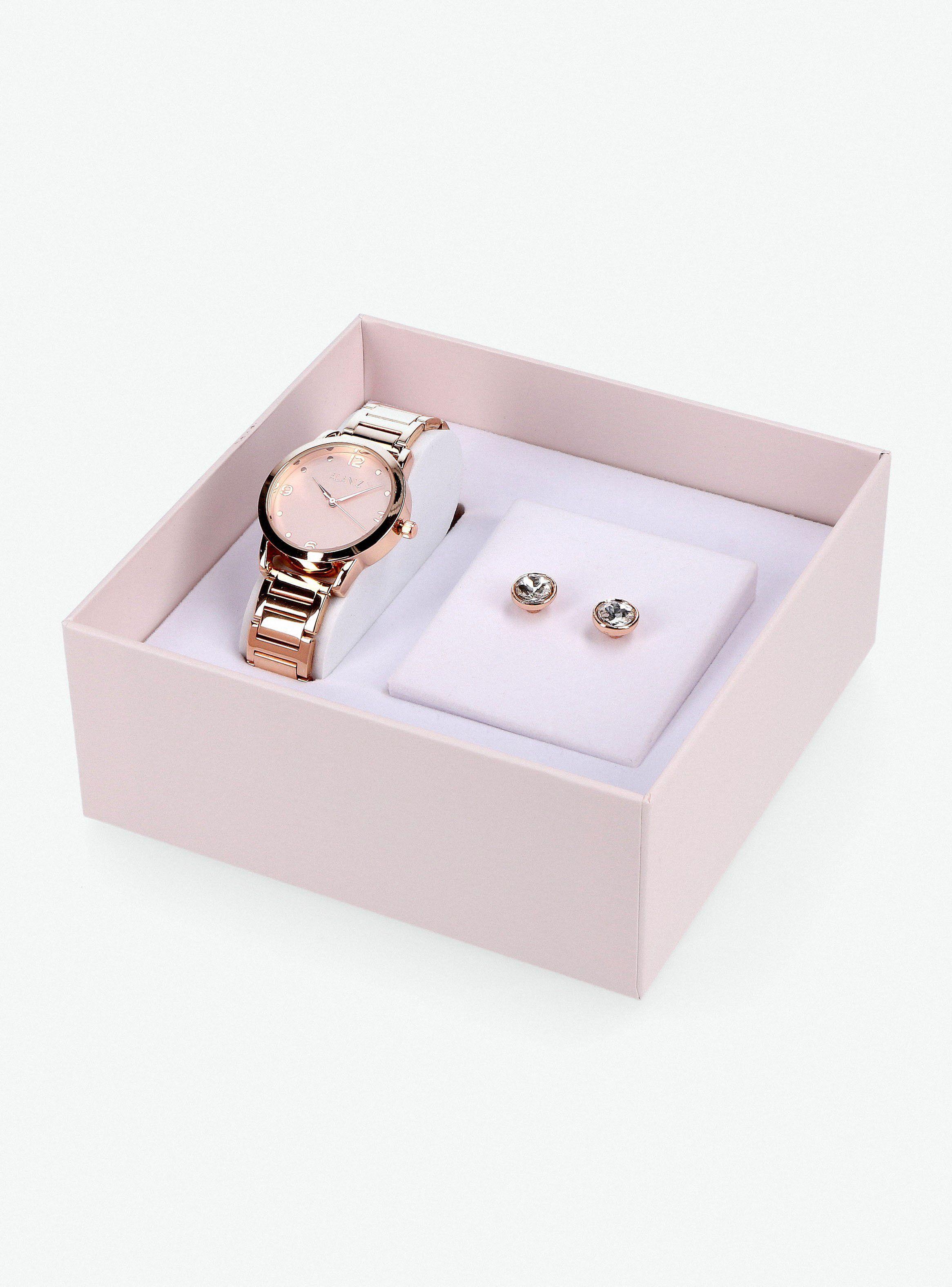 Pack Reloj Análogo Rosado Mujer + Aros-5