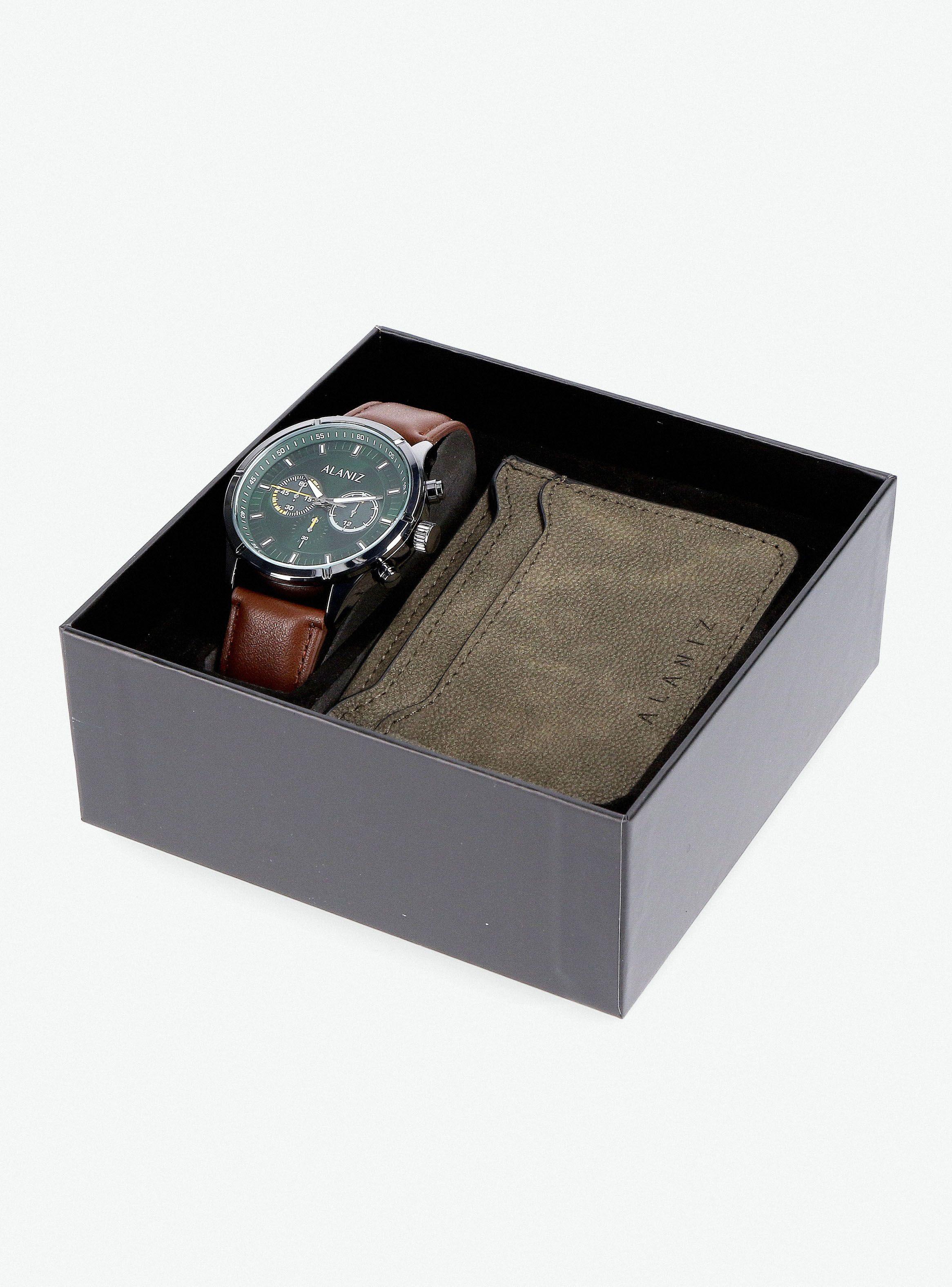 Pack Reloj Análogo Café de Hombre + Billetera-6