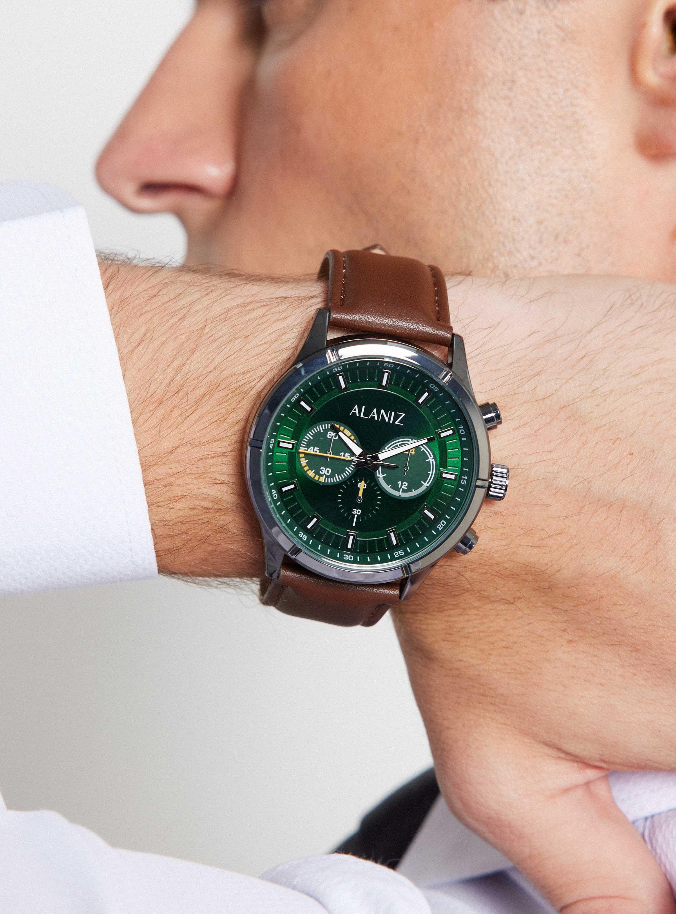 Pack Reloj Análogo Café de Hombre + Billetera-5