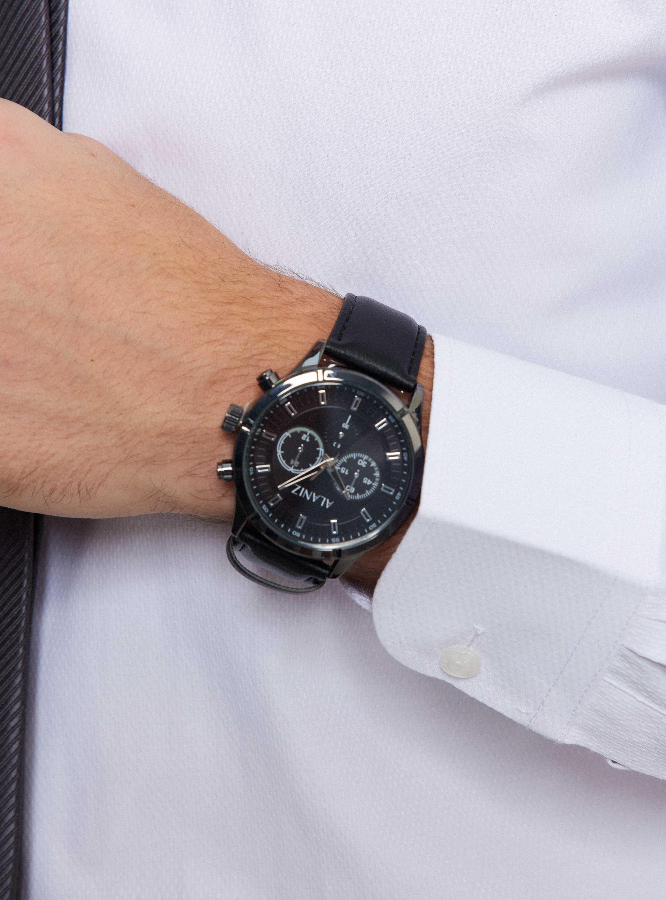 Pack Reloj Análogo Negro de Hombre +Billetera-4