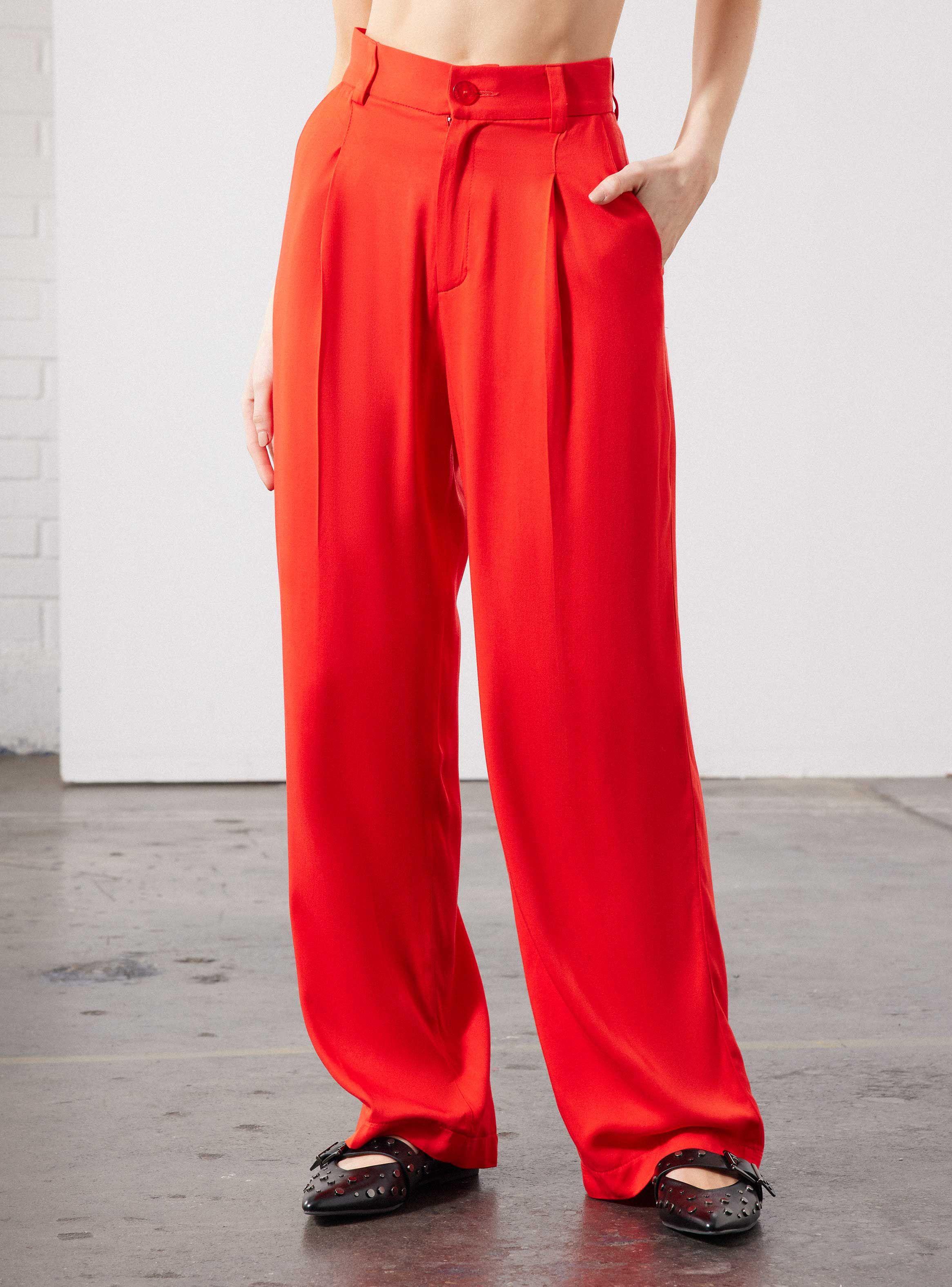 Pantalón Wide Leg con Pinzas Clásico-0