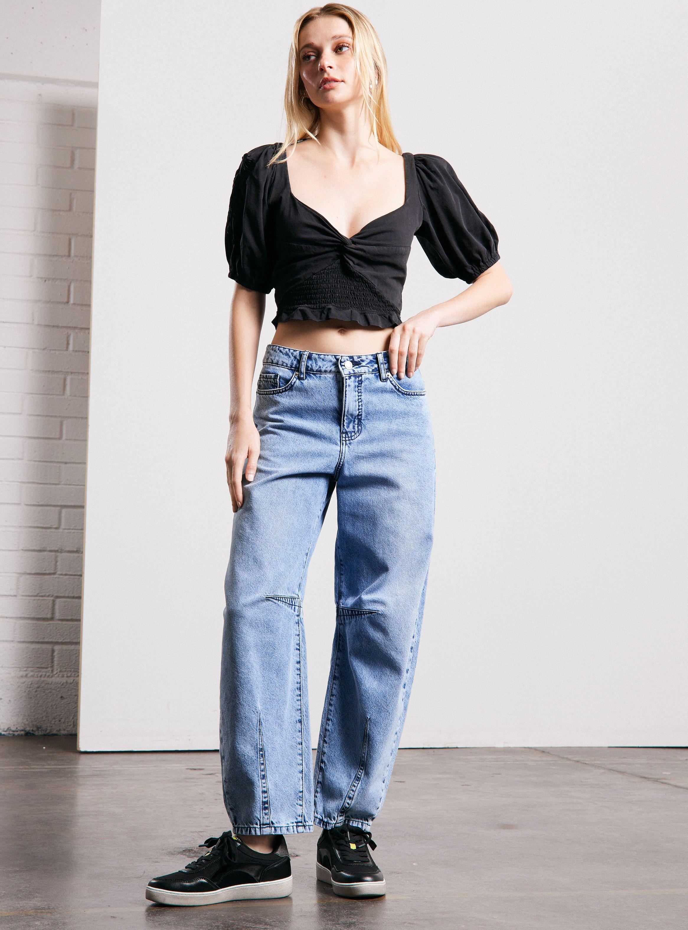 Jeans Balloon Tiro Medio-4