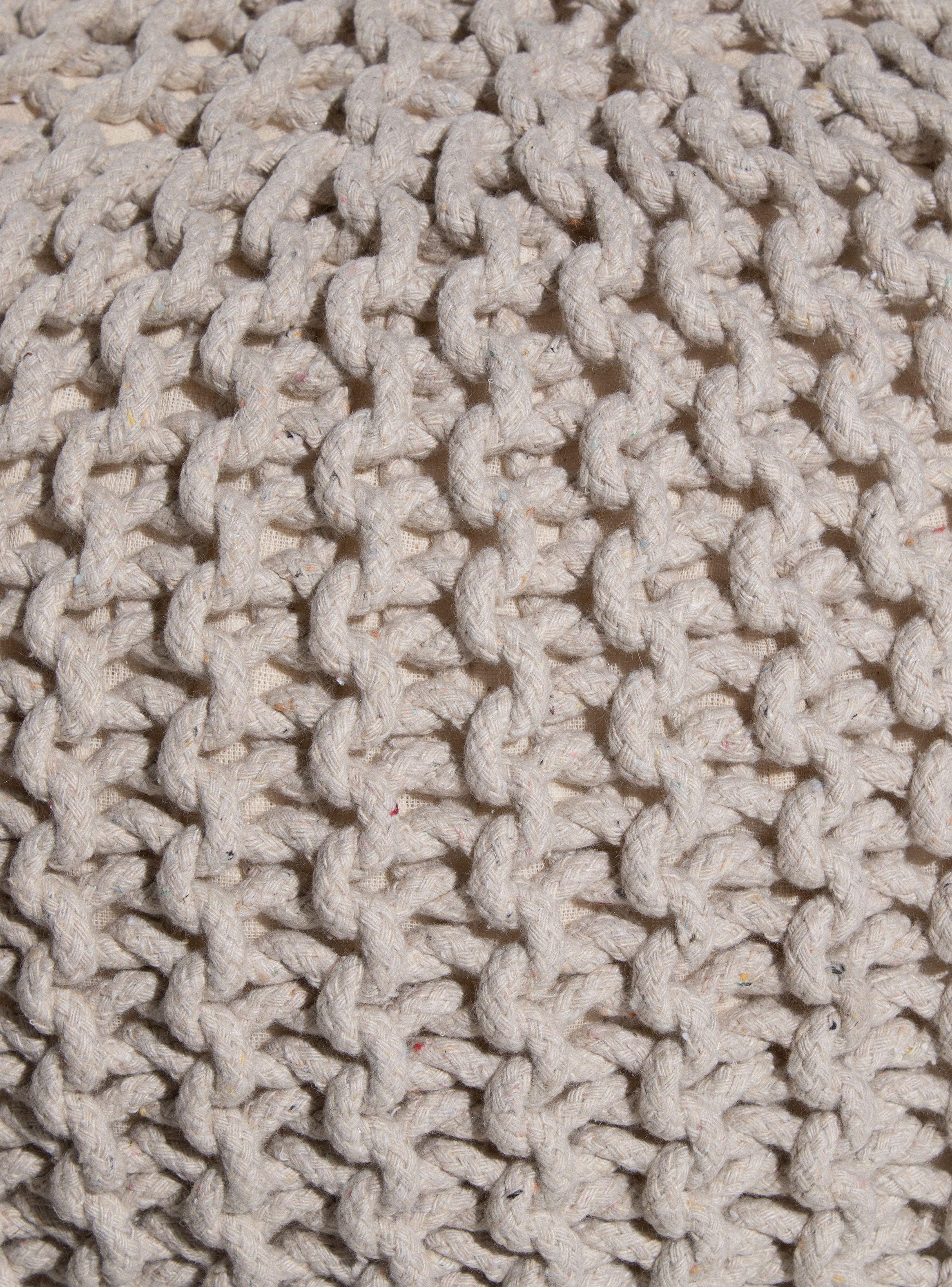 Pouf Tejido Crema 50 x 35 cm-2
