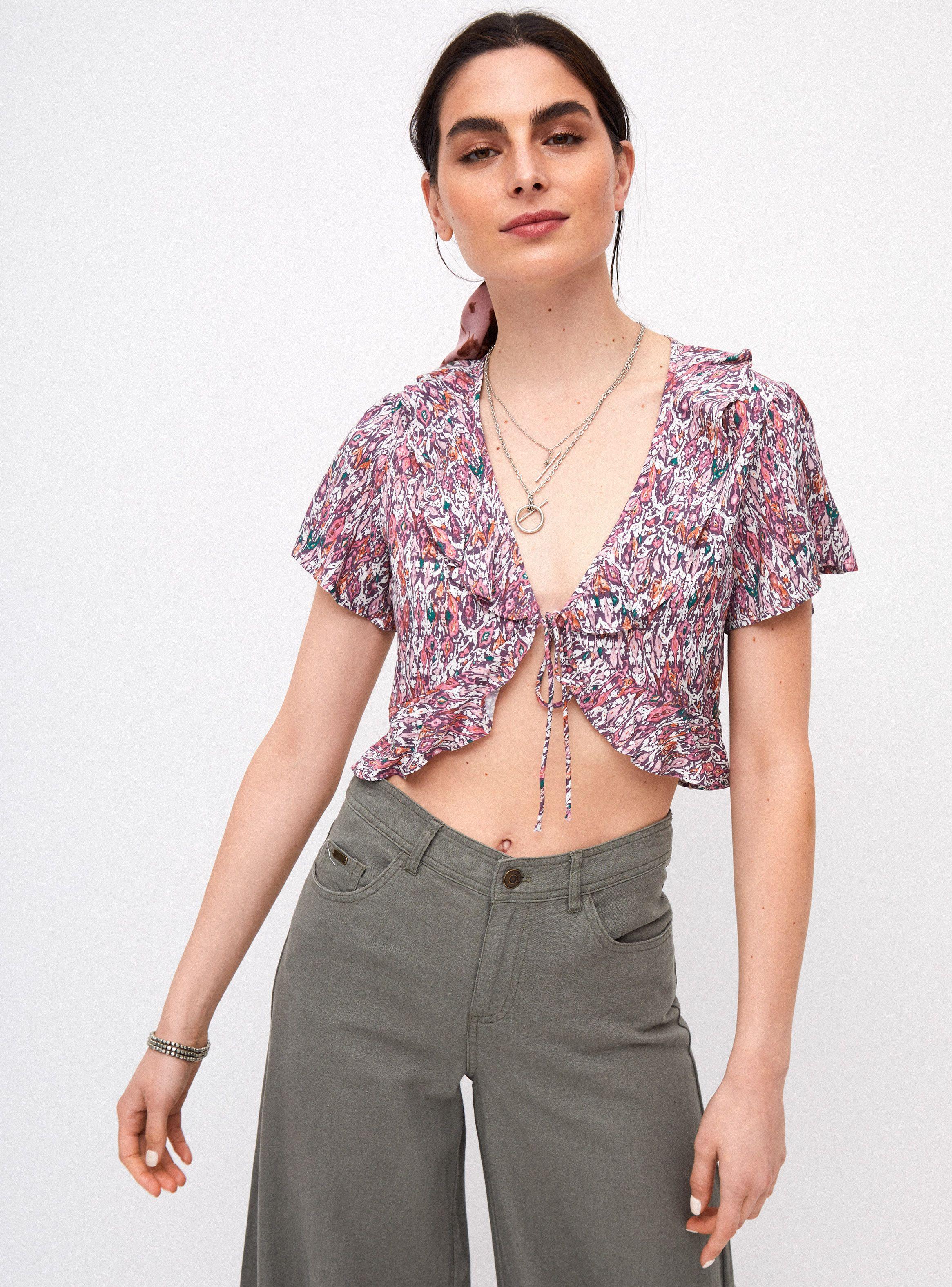 Blusa Estampada con Vuelos-0