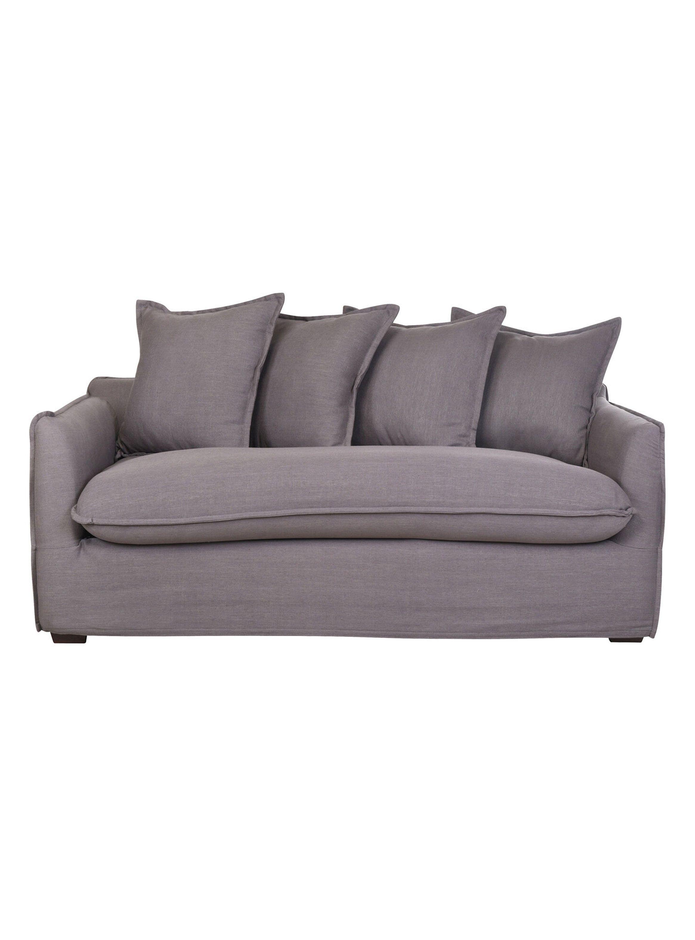 Sofá Tela 2 Cuerpos 4 Cojines Relax Gris-0