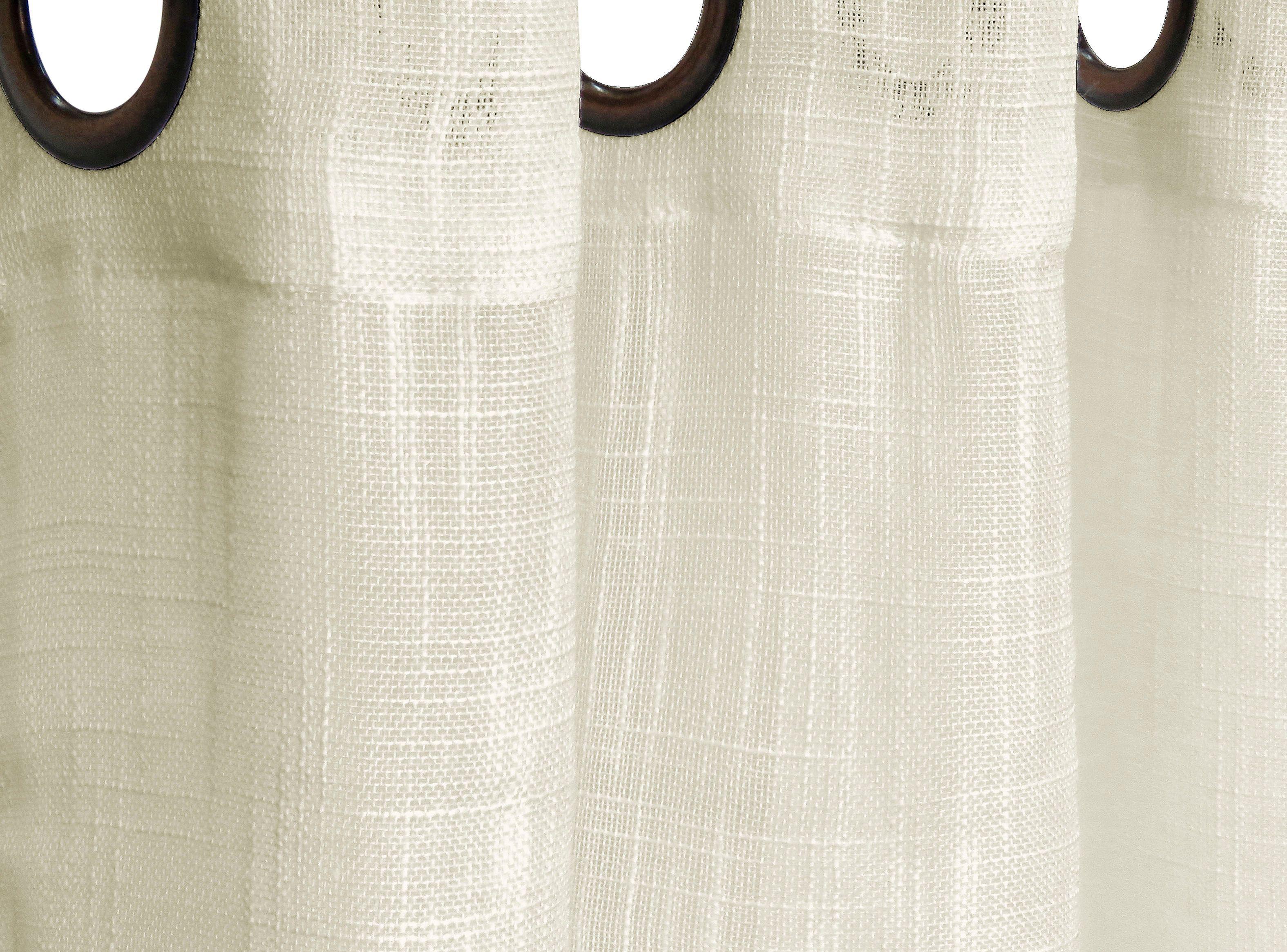 Set Cortinas Lino 140 x 220 cm Beige Idetex-2