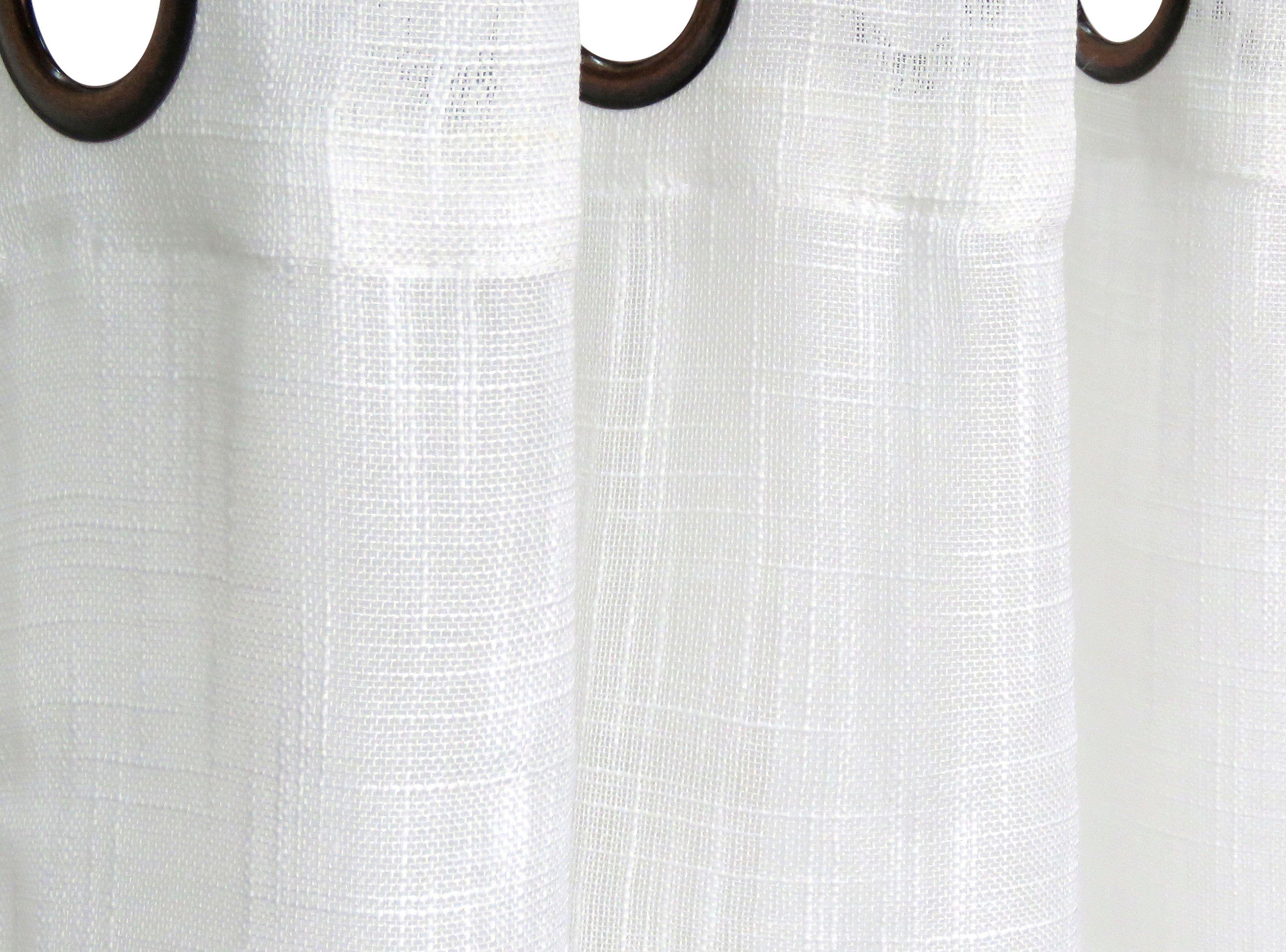 Set Cortinas Lino 140 x 220 cm Blanco Idetex-2