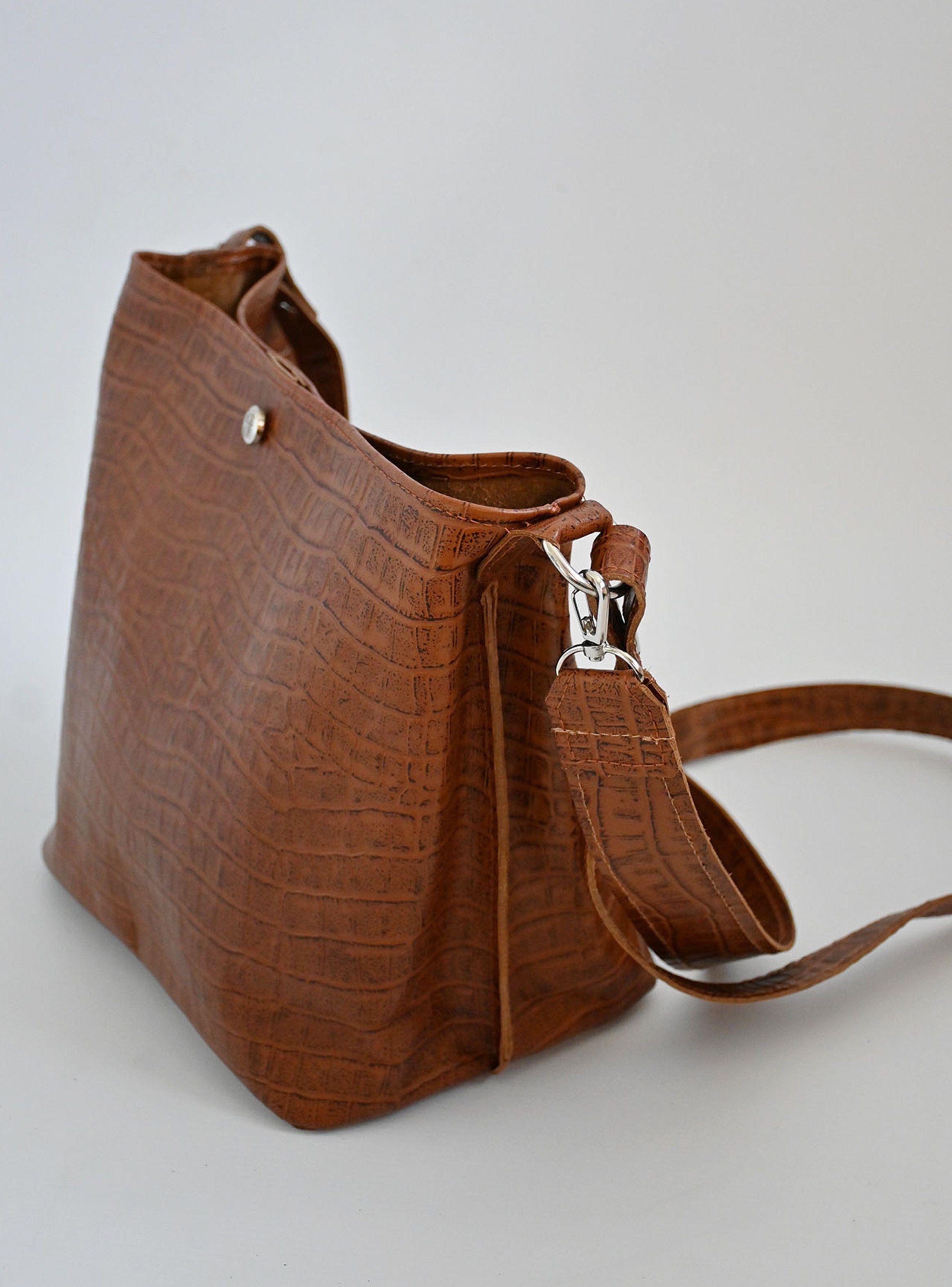 Cartera Rio Marrón Croco-2