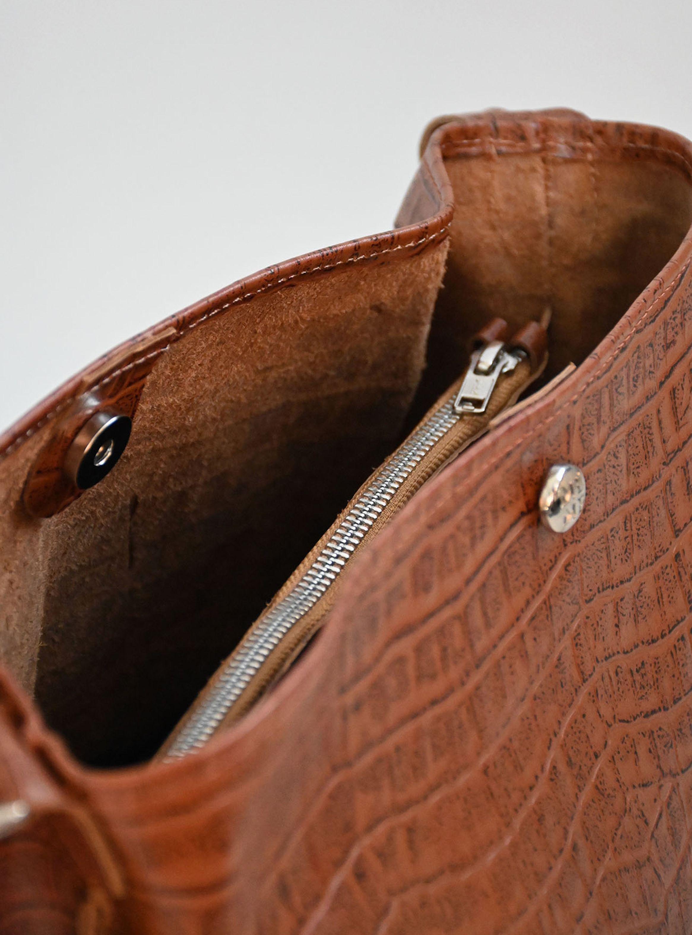 Cartera Rio Marrón Croco-4
