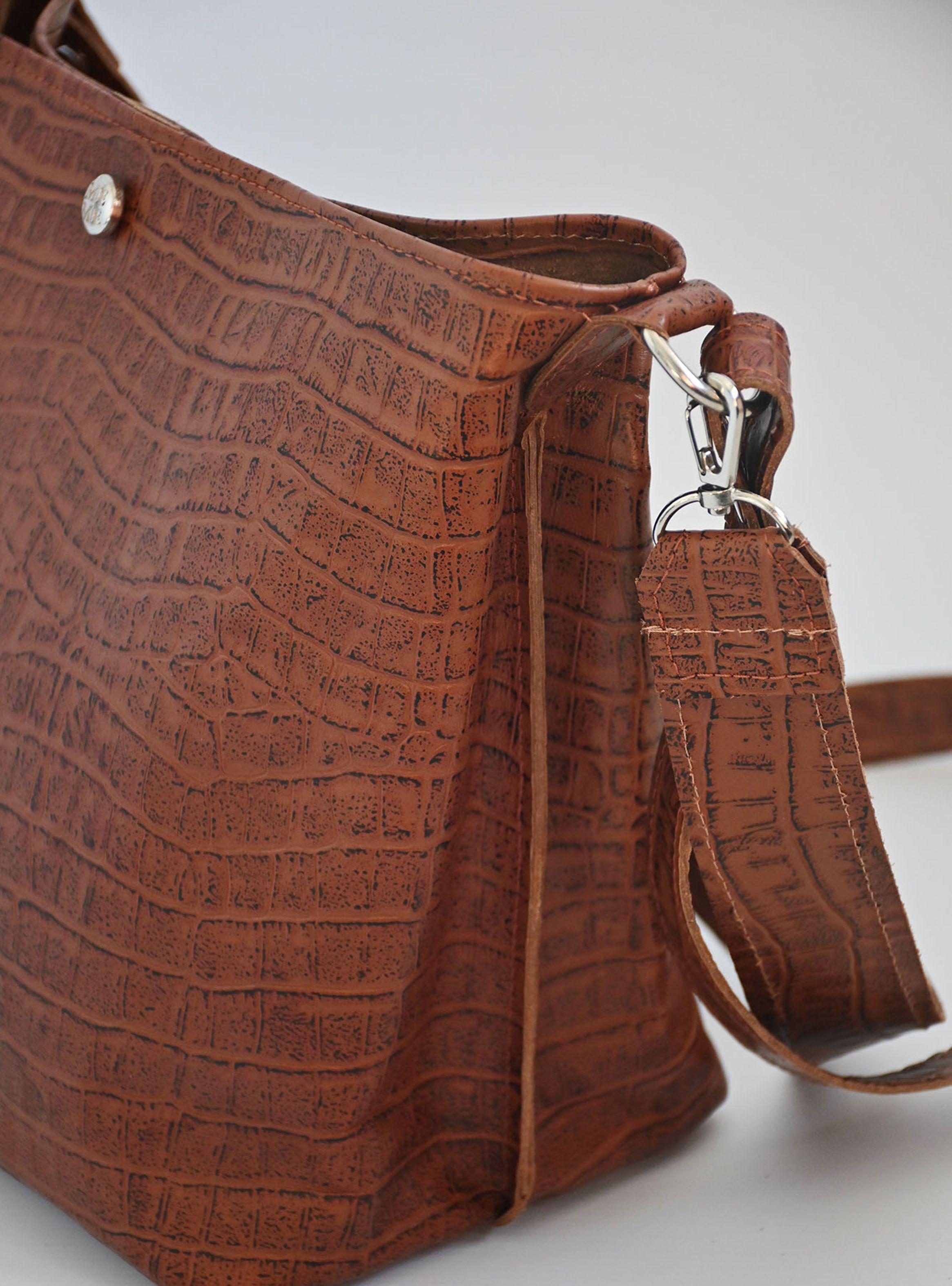 Cartera Rio Marrón Croco-3