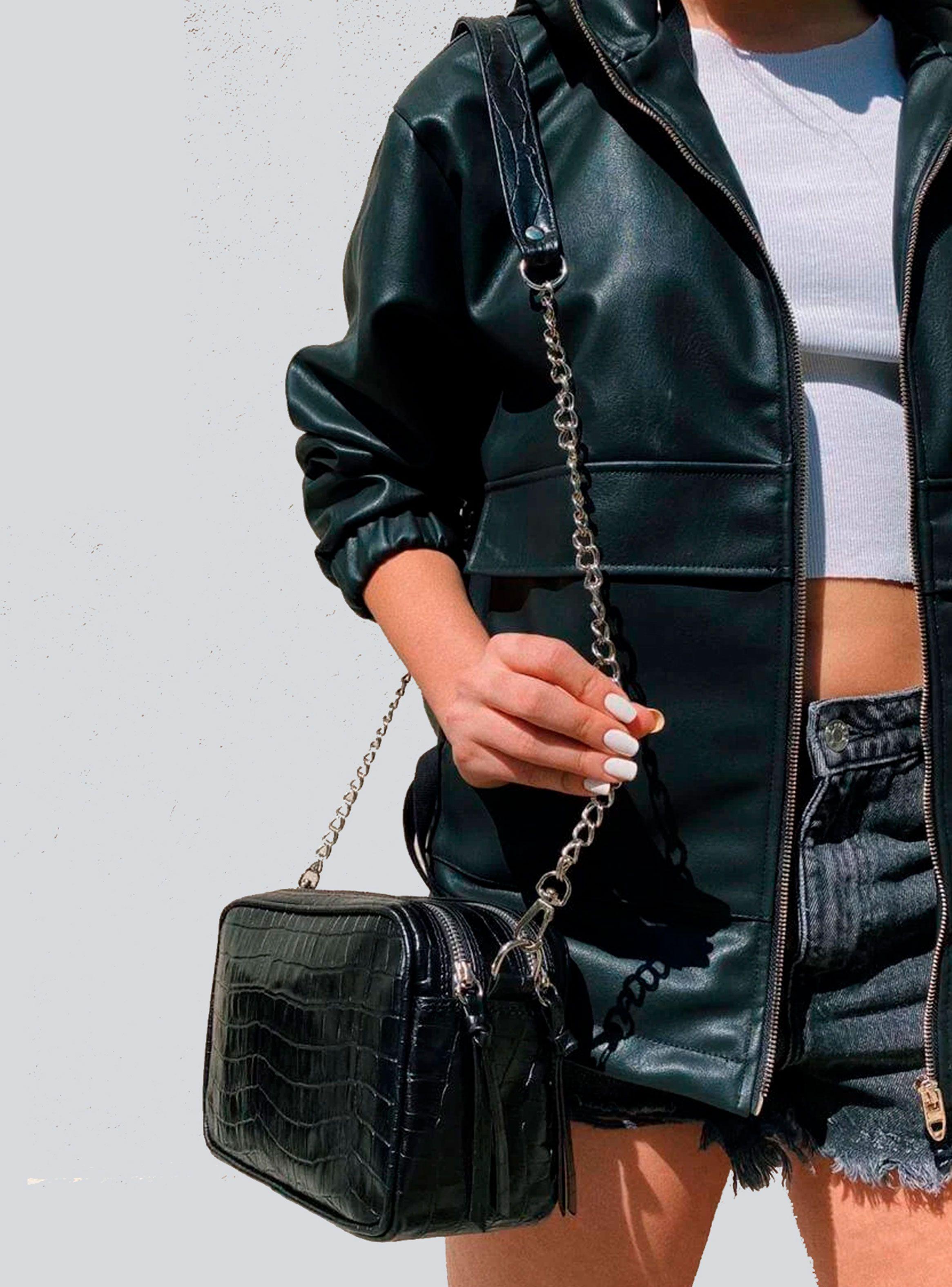 Cartera Blair Croco Negro-0