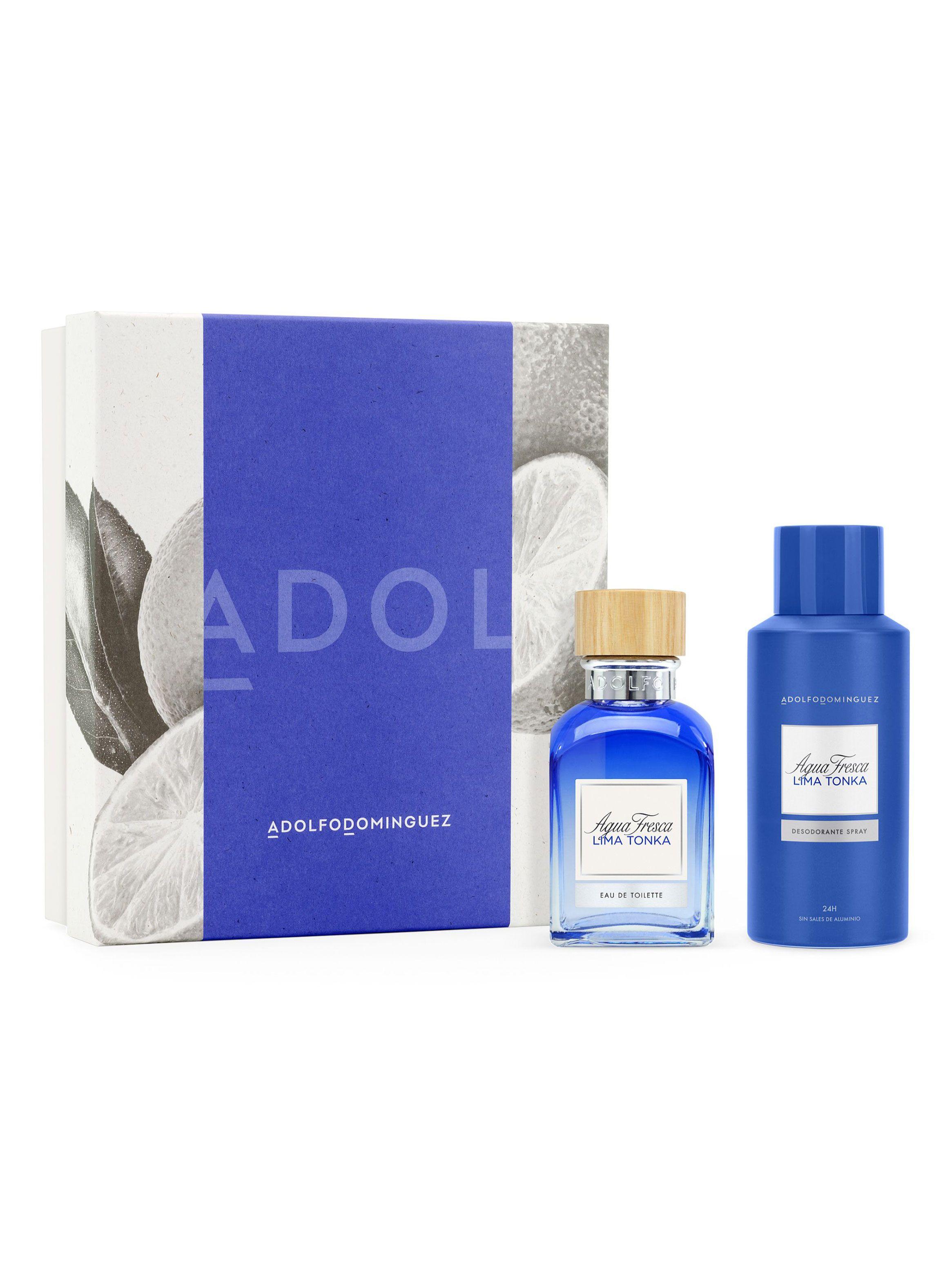Perfume Agua Fresca Lima Tonka EDT Hombre 120 ml + Gel de Ducha 75 ml + Perfumero 10ml-1