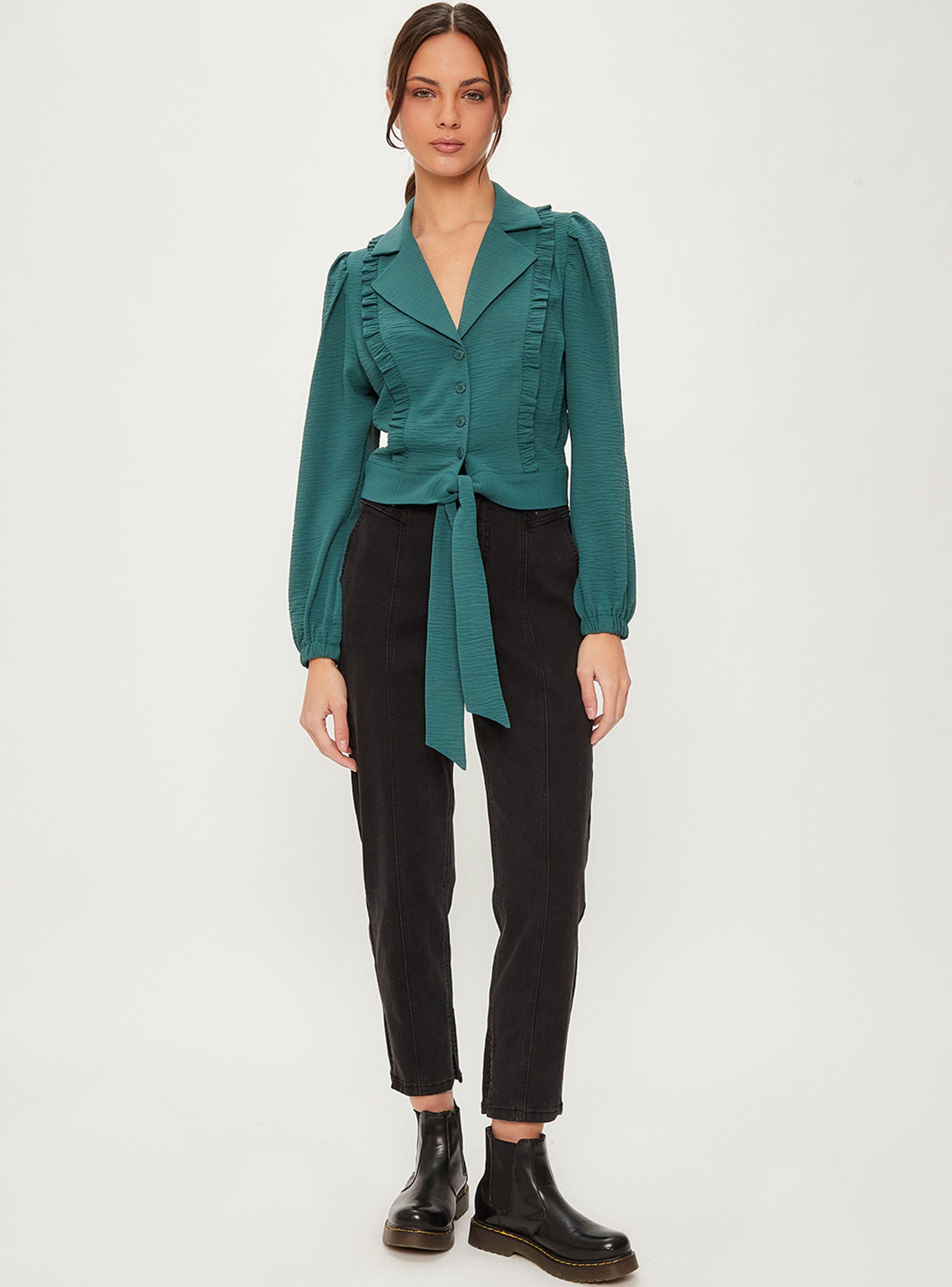 Blusa Lisa con Detalles Front-4