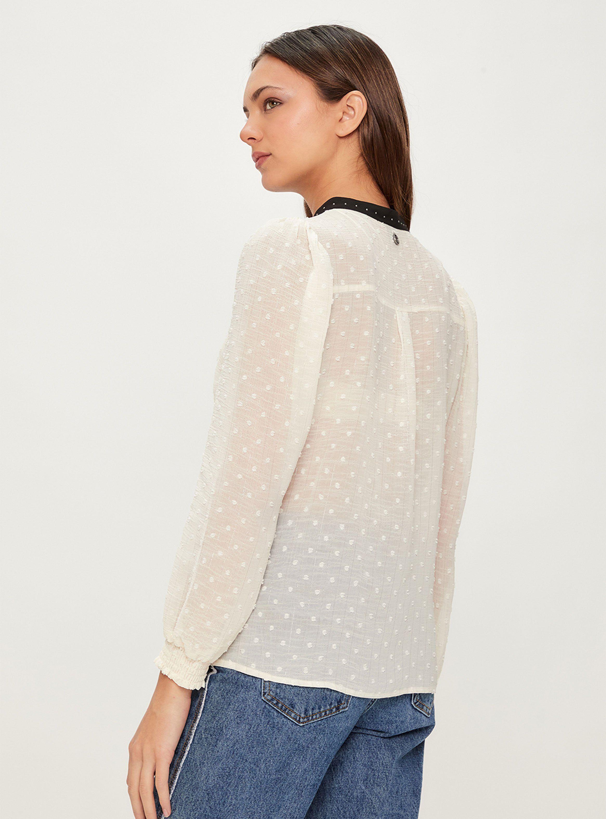Blusa Lisa Bicolor Manga Larga-1