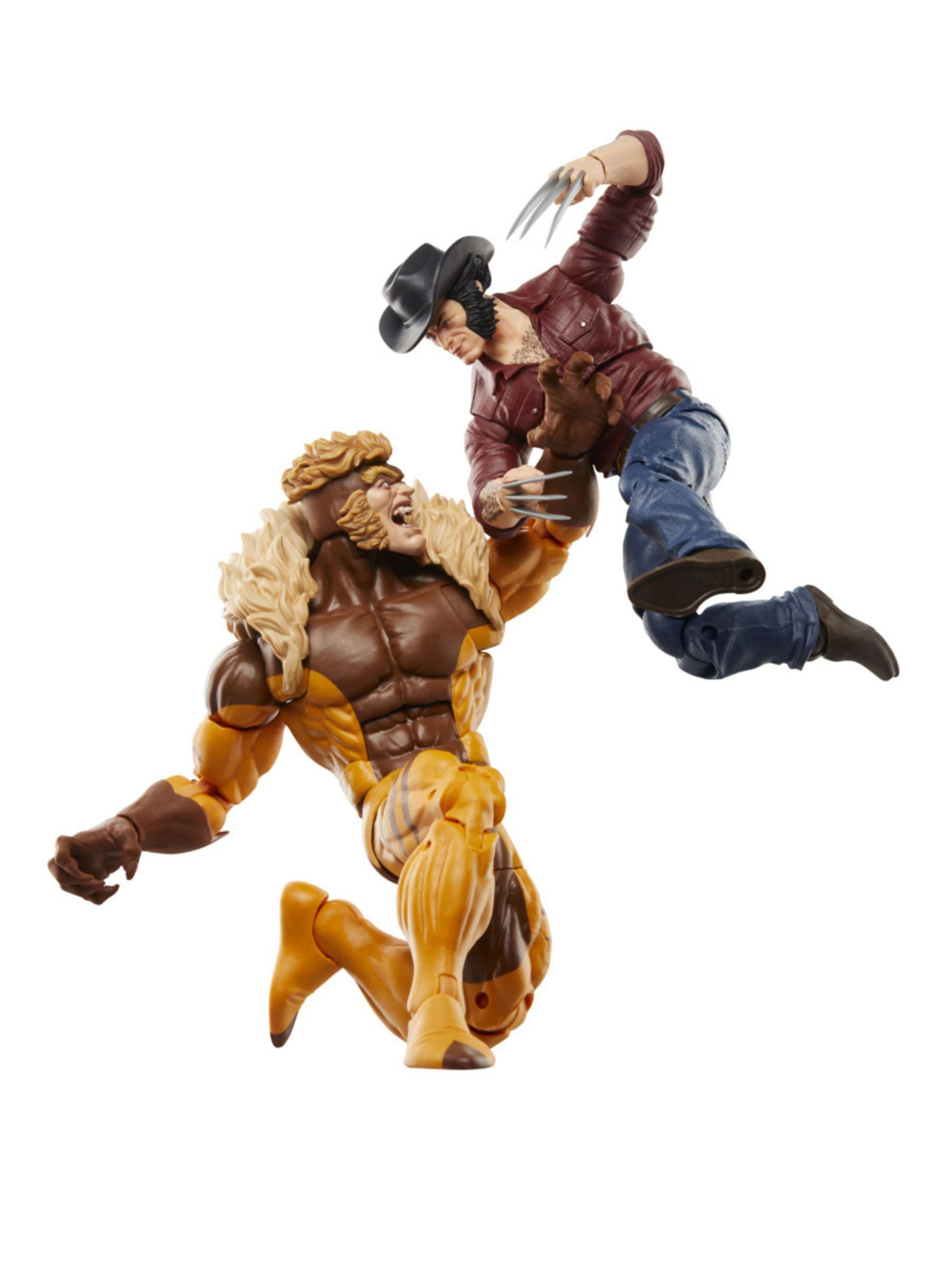 Figura de Acción Marvel Legends Series Logan vs Dientes de Sable-3