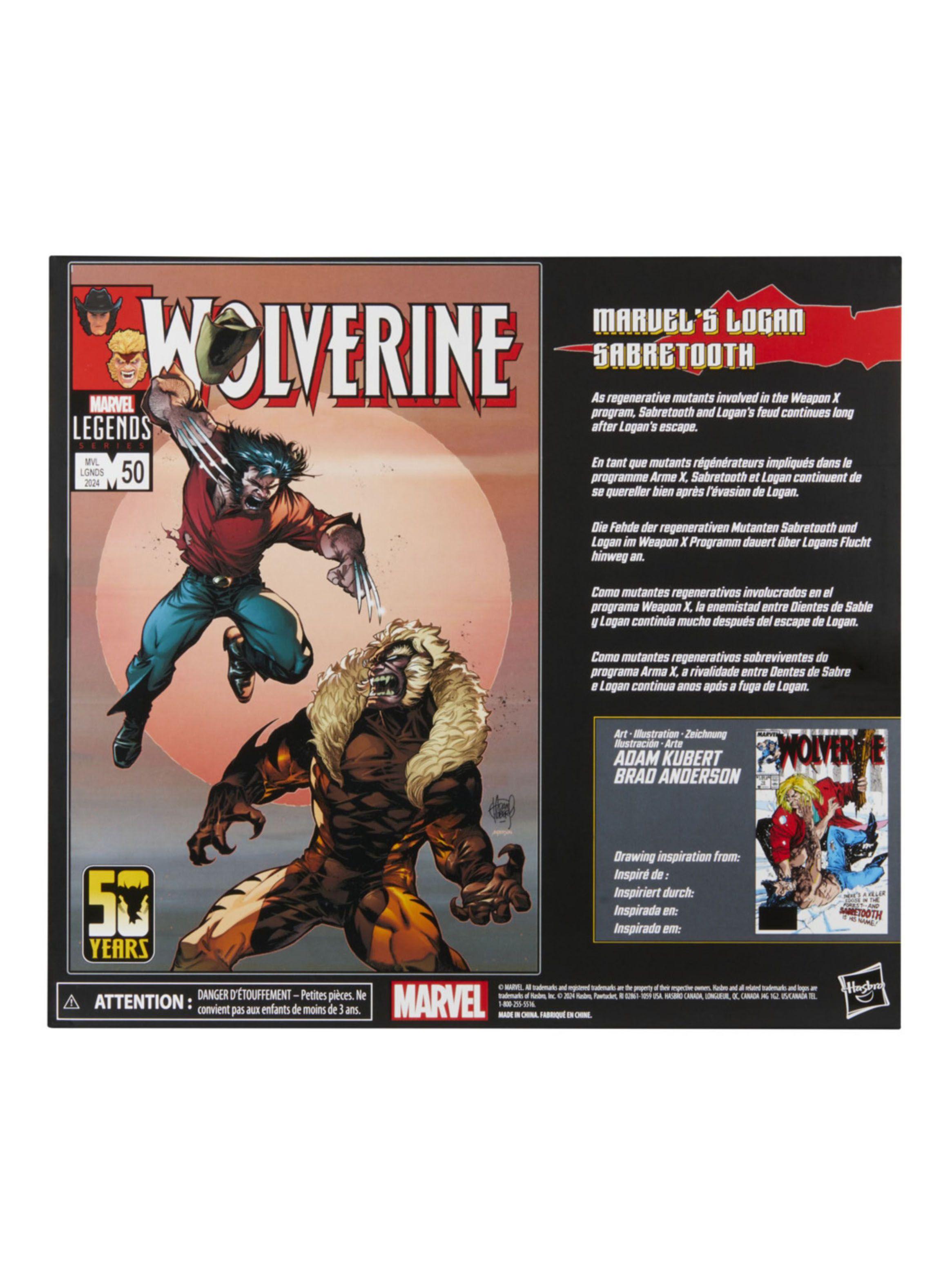 Figura de Acción Marvel Legends Series Logan vs Dientes de Sable-5