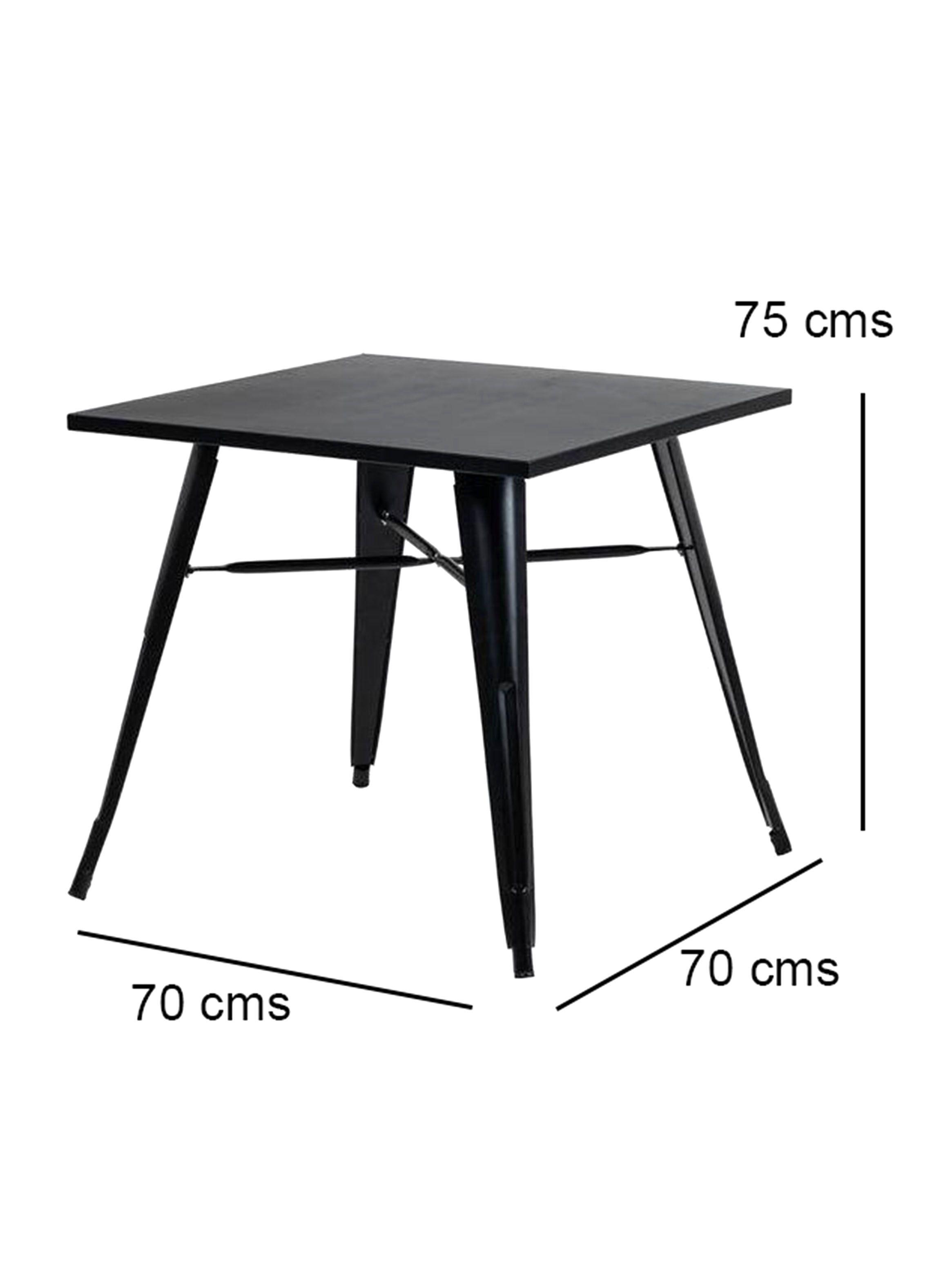 Mesa Funcional Tolix Negra Mate 70x70 cm-1