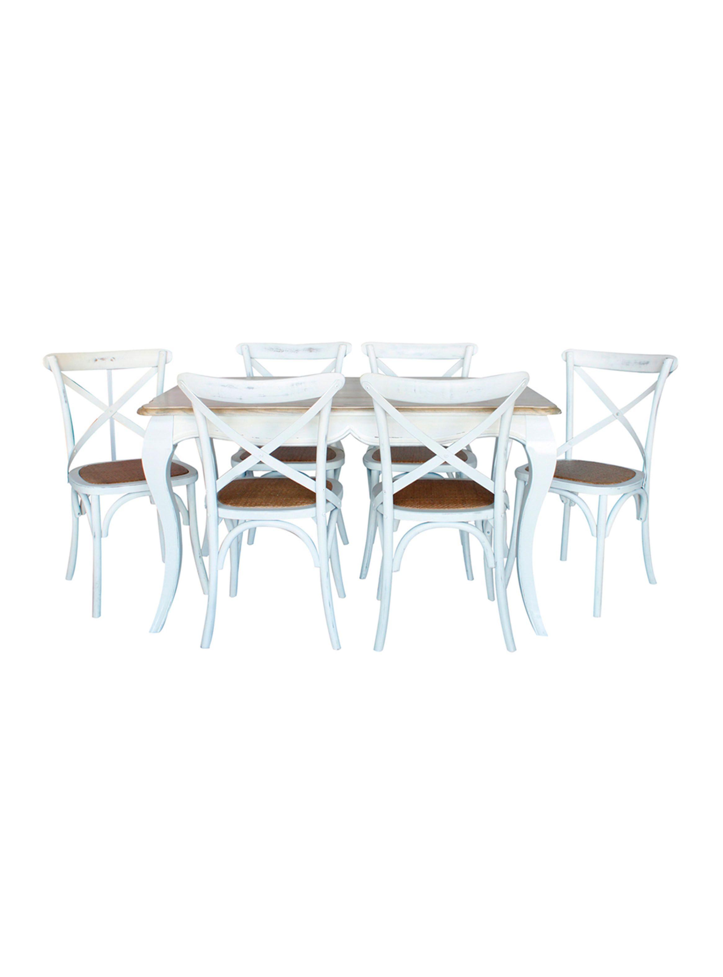 Juego Comedor Vittoria Blanco 6 Sillas Blanco-2