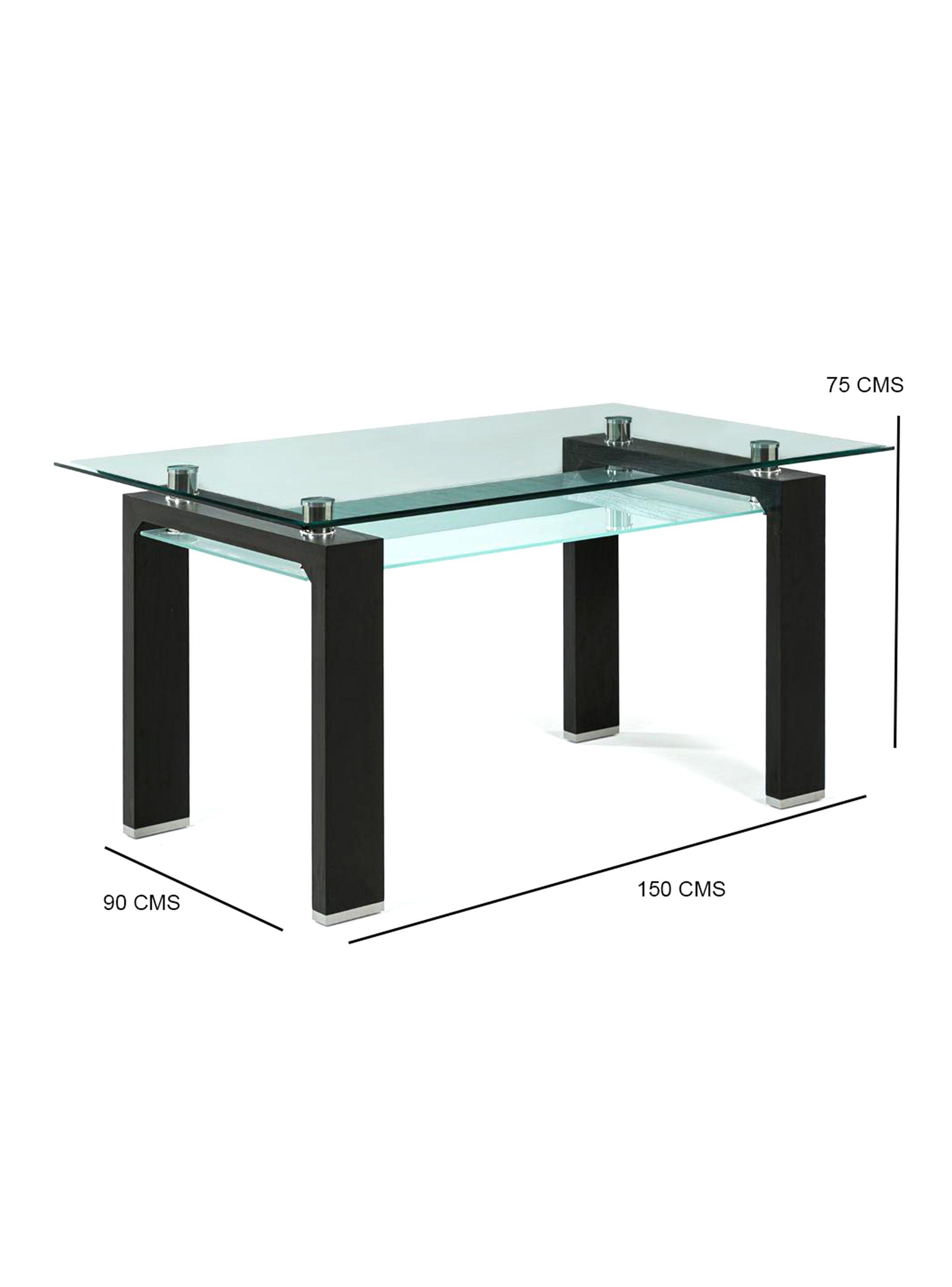 Comedor Prisma Rectangular Negro + 6 Sillas-1