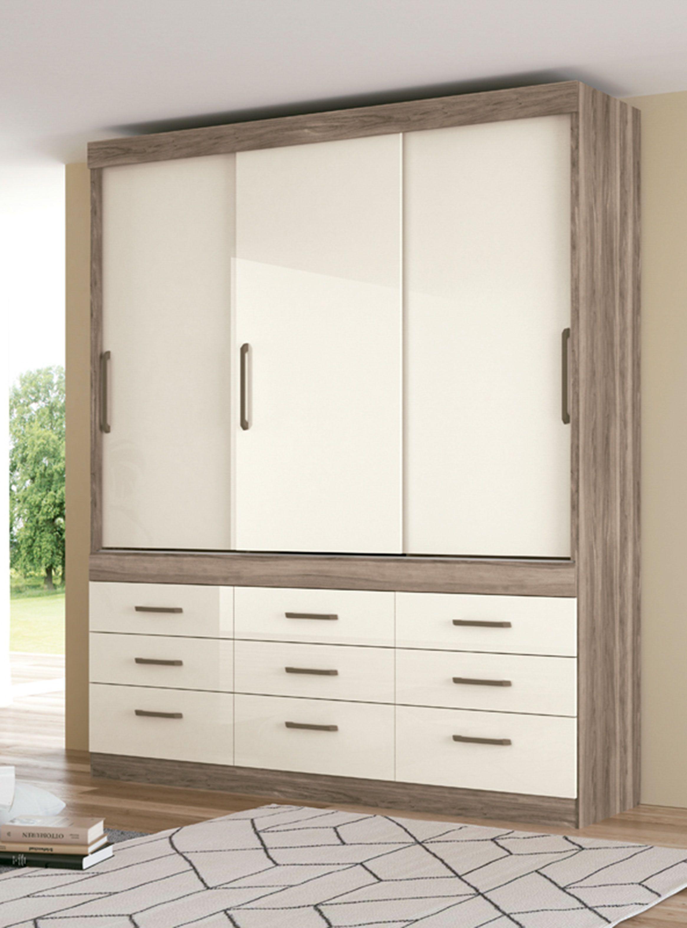 Clóset Click 3 Puertas 9 Cajones Castaña-3