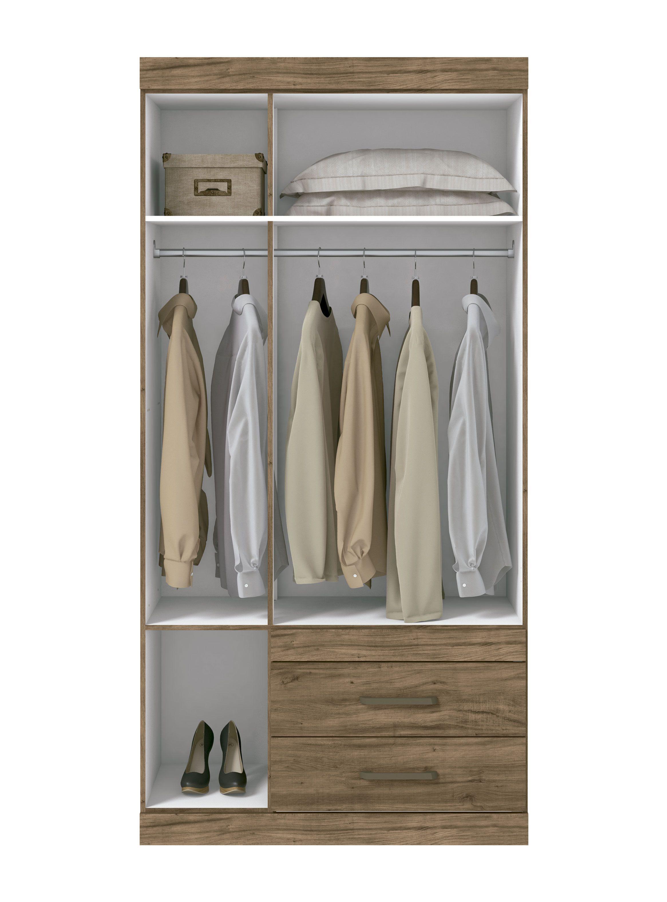 Clóset Star 3 Puertas 2 Cajones Café Claro-2