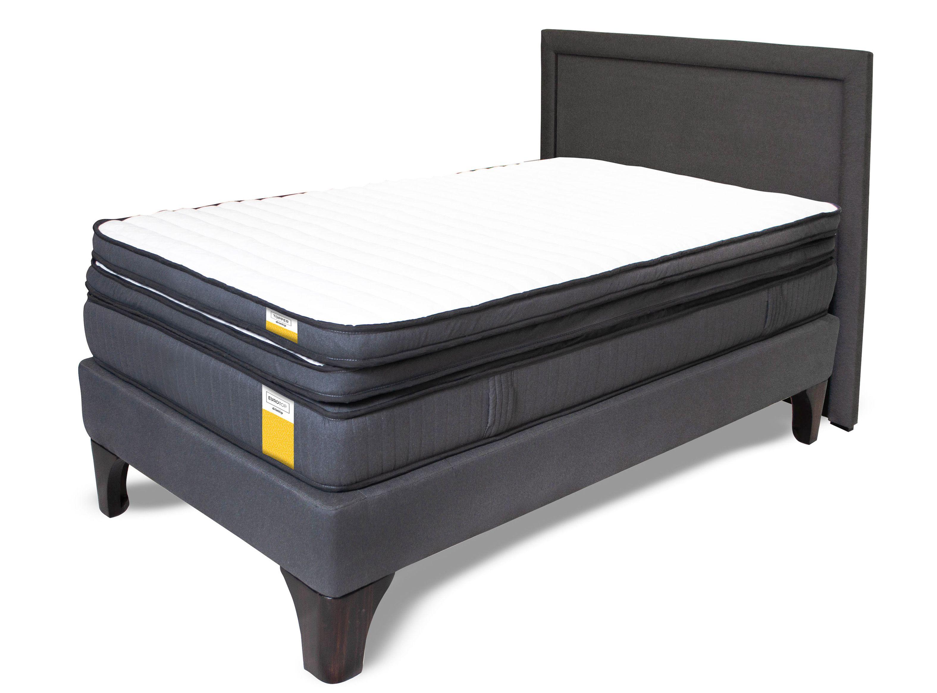 Cama Europea 1 Plaza Plus + Topper + Respaldo-2