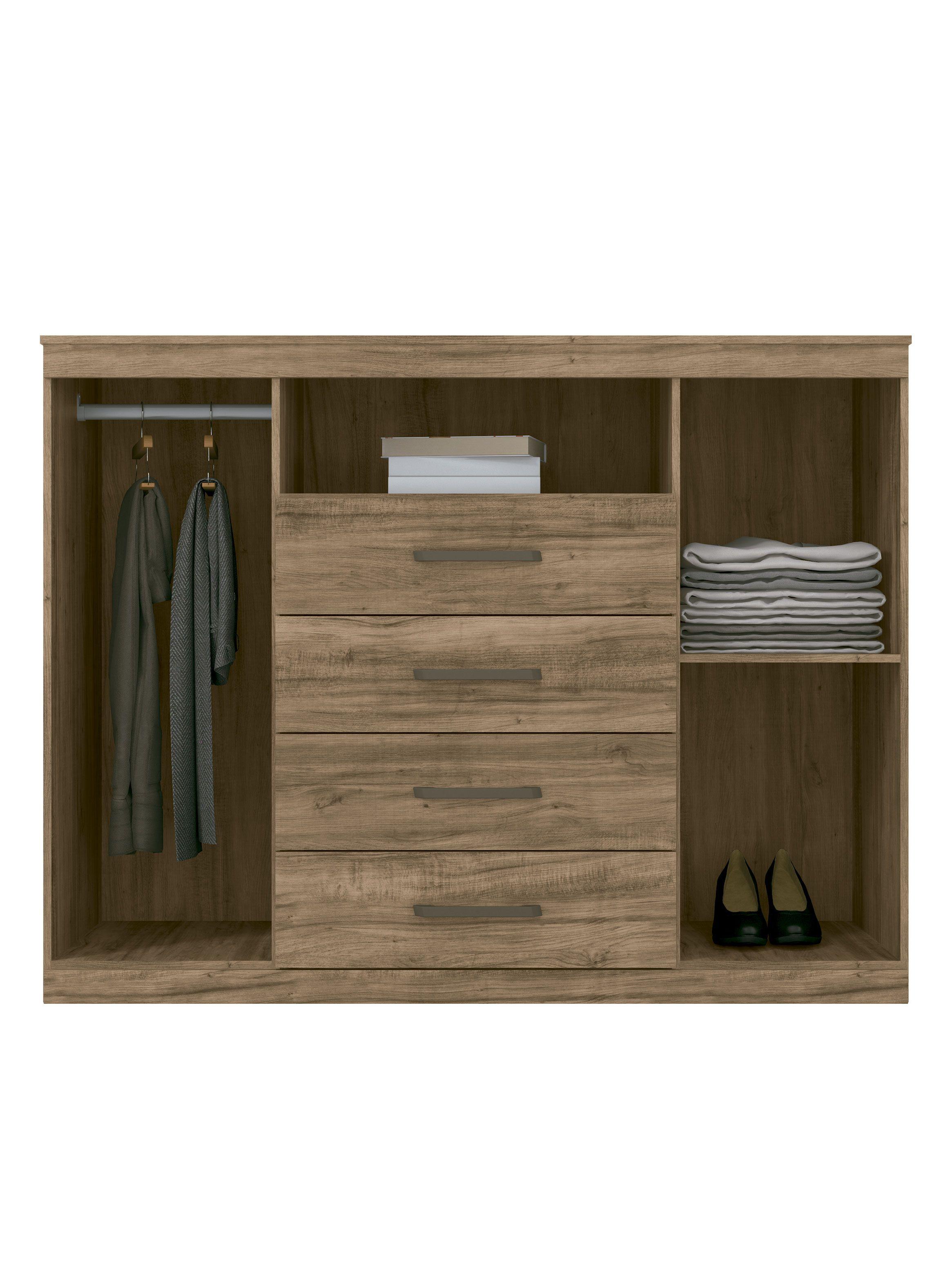 Cómoda Master 2 Puertas 4 Cajones Café Claro-2