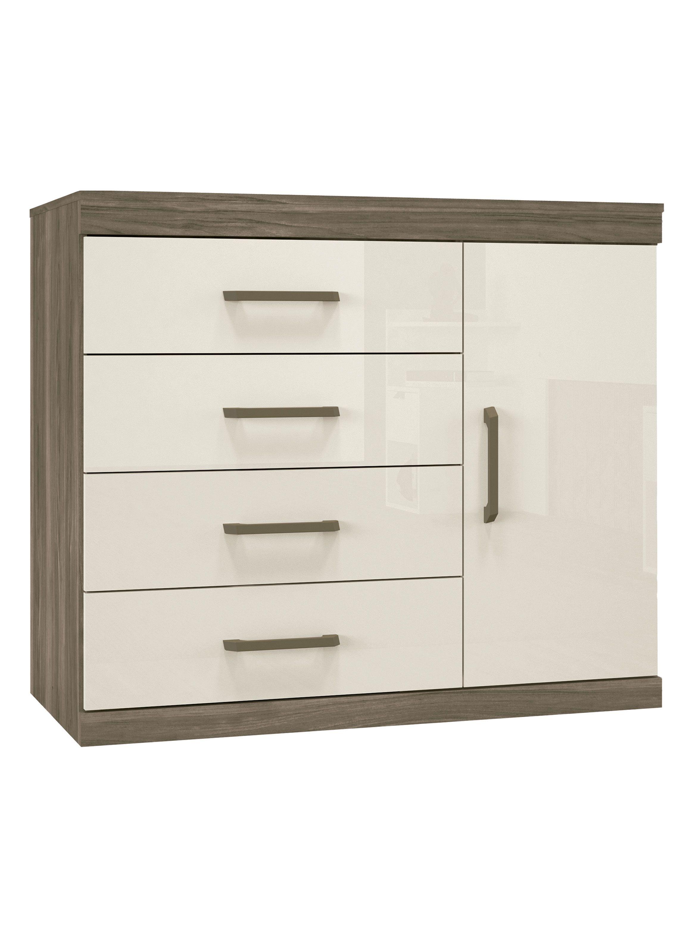 Cómoda Plus 1 Puerta 4 Cajones Castaña-0