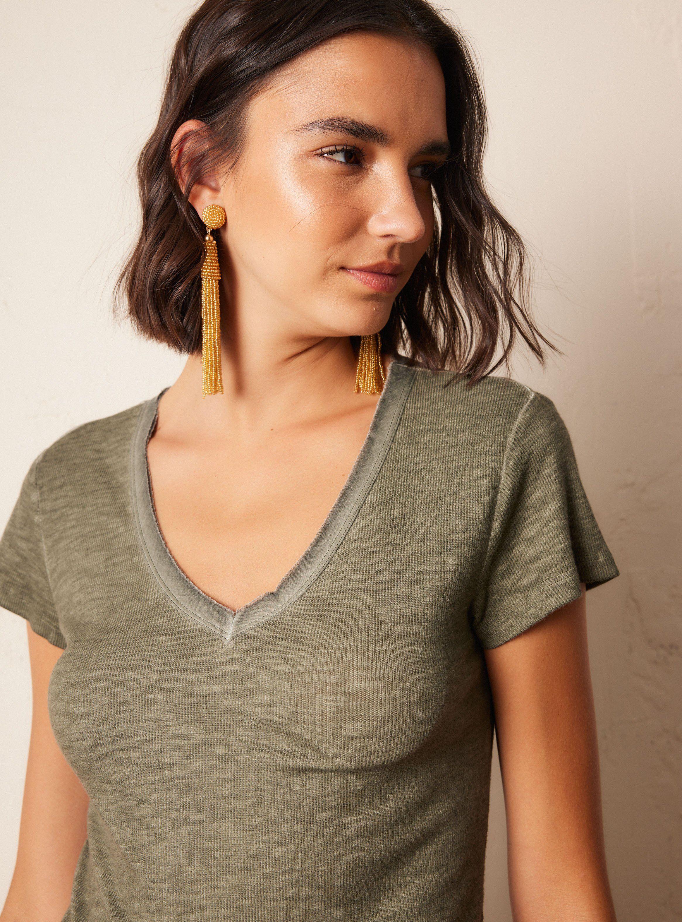 Polera Tela de Algodón en Cuello y Mangas-2