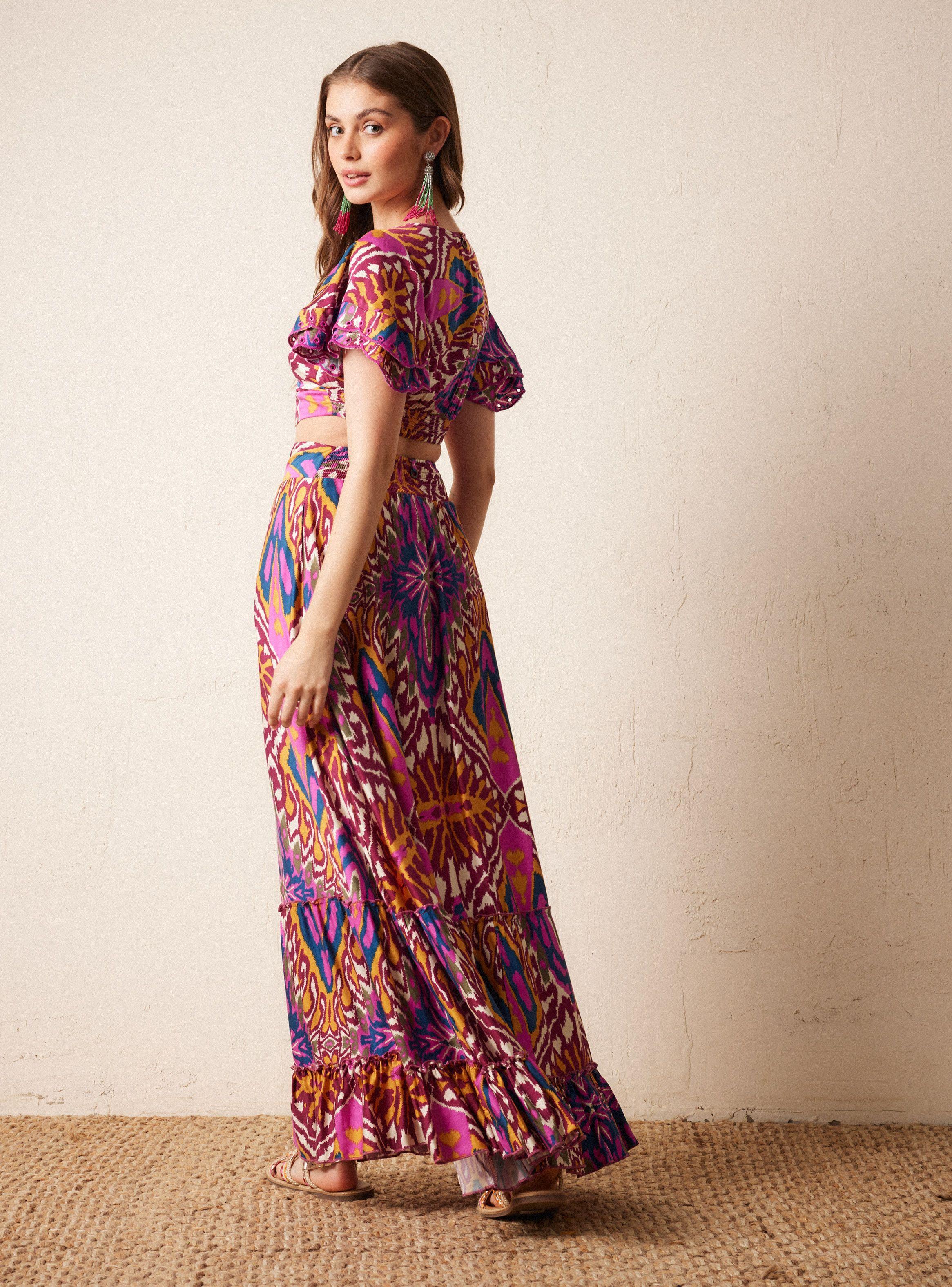 Falda con Lace Up en Pretina Full Print-5