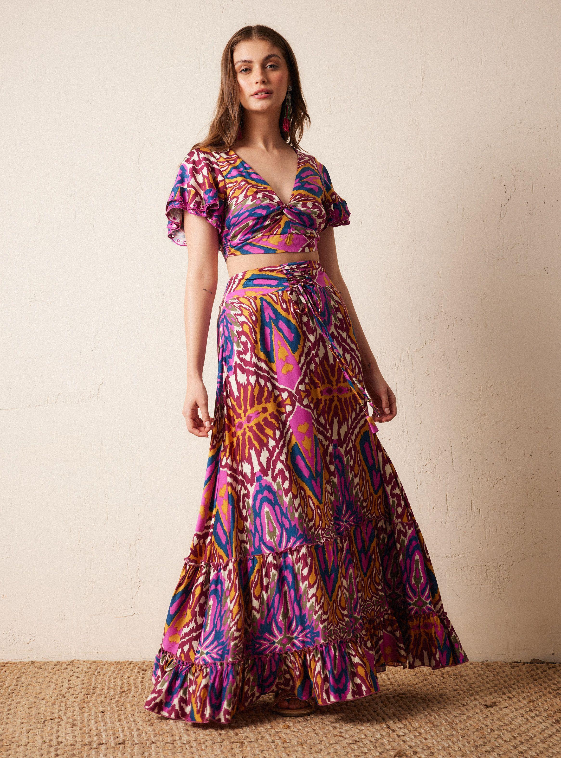 Falda con Lace Up en Pretina Full Print-4