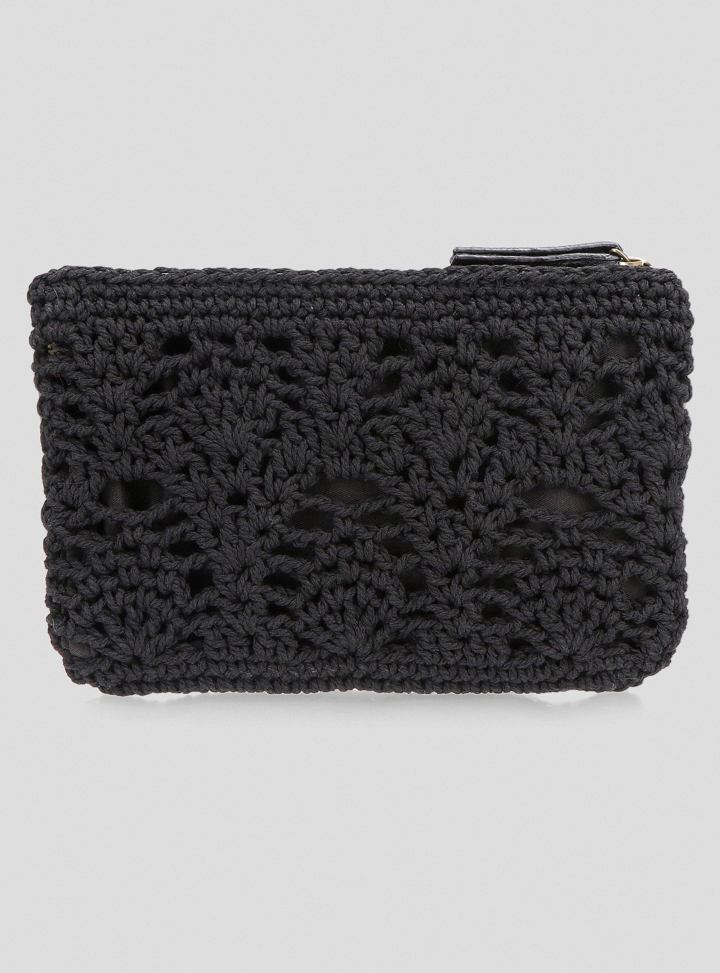 Billetera Tejida Encaje Floral-1