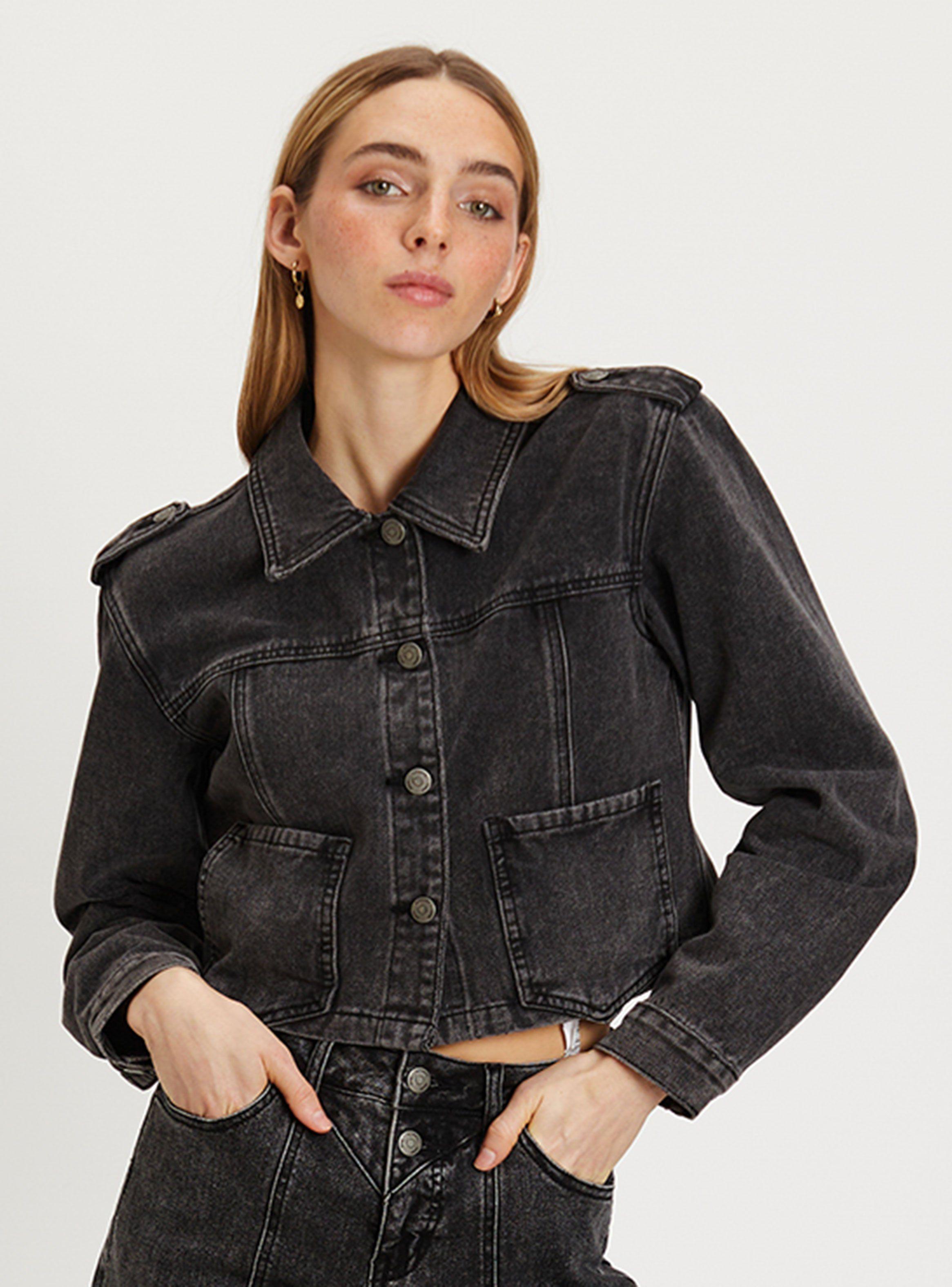 Chaqueta Lisa Regular con Botón-0