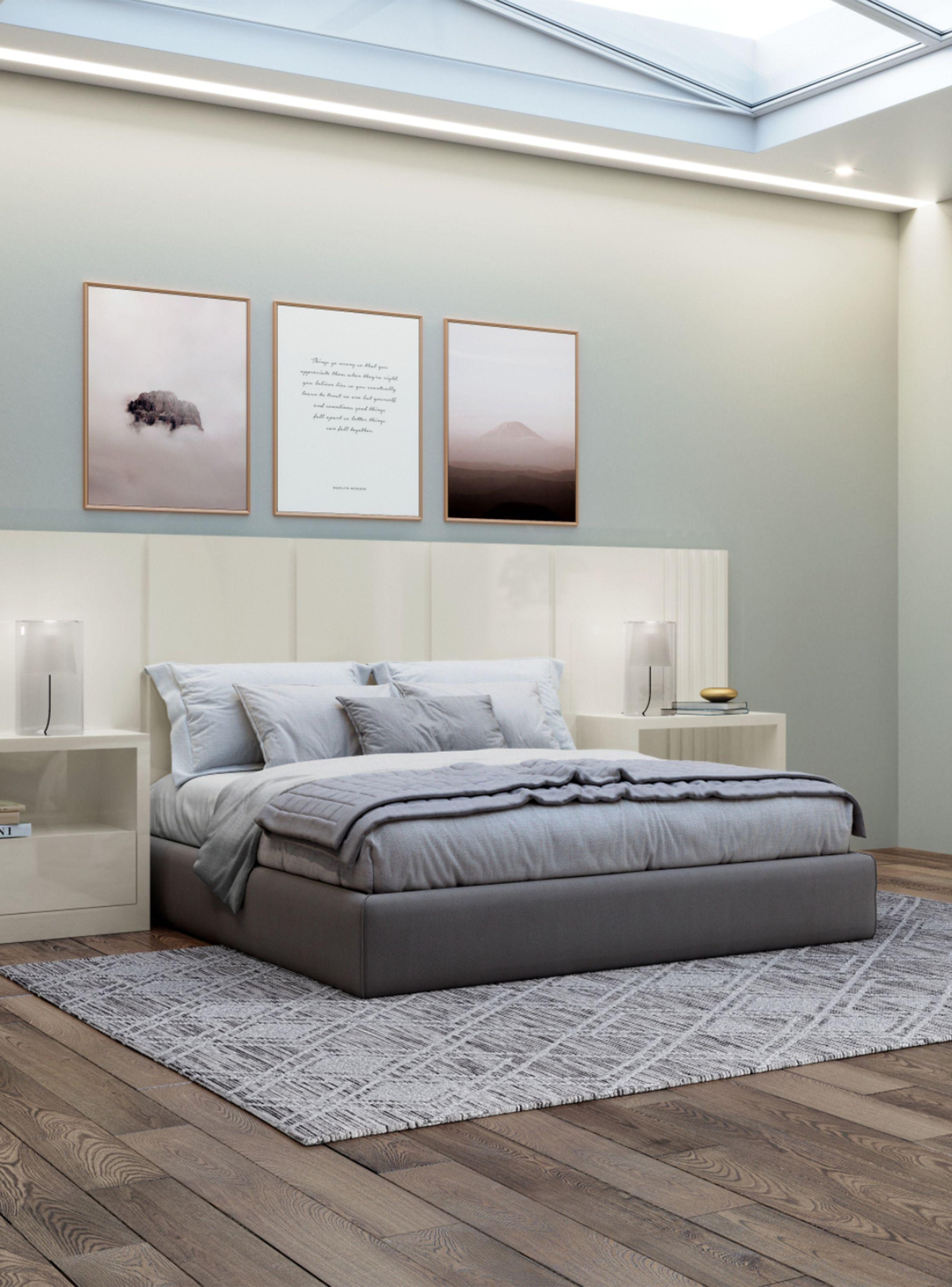 Respaldo Off White + 2 Veladores con 1 Cajón Ow-2