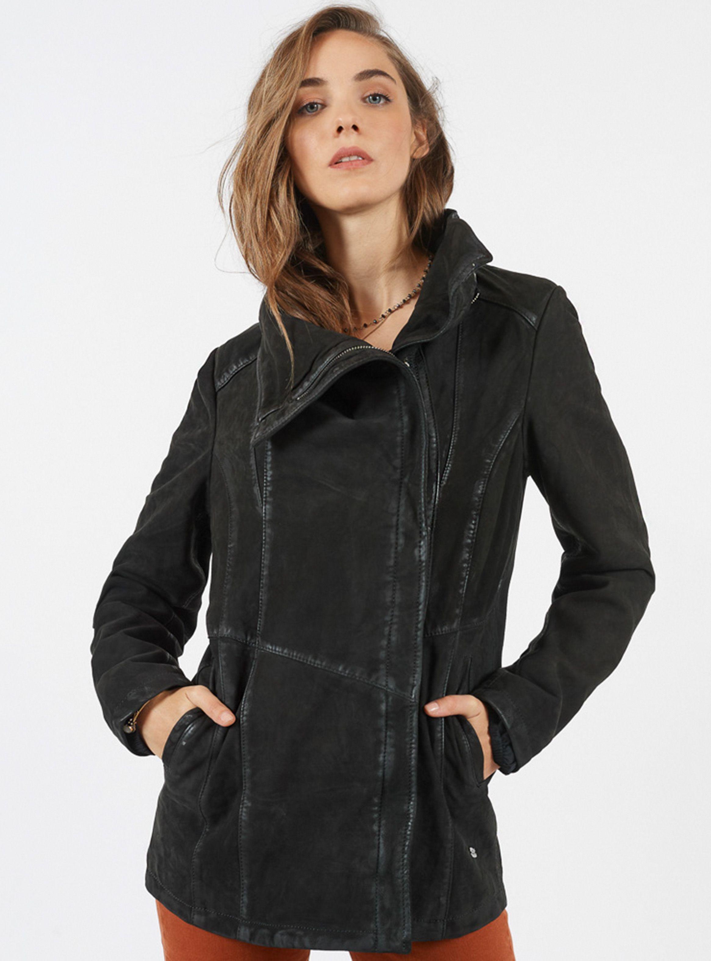 Chaqueta de Cuero Cruzada Umbrale Woman-0