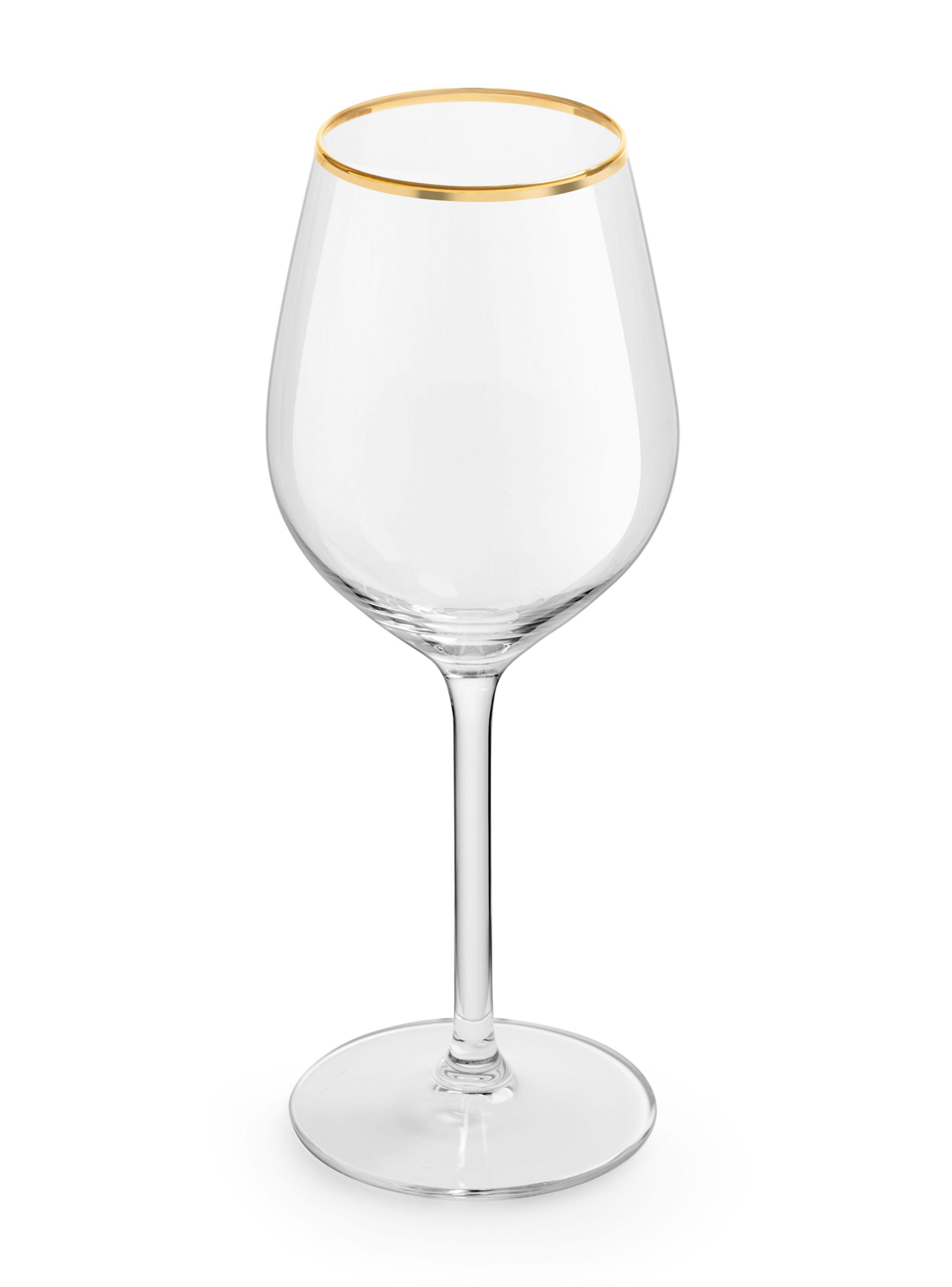 Set 4 Copas y 4 Vasos Borde Dorado Libbey-1
