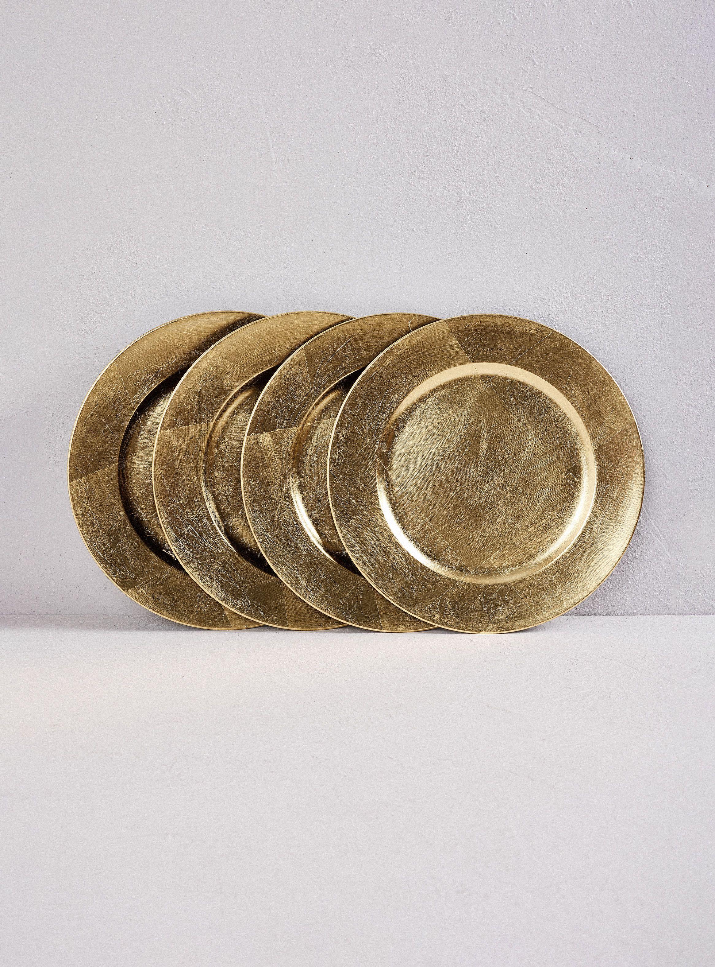 Set 4 Platos Base Dorado-0
